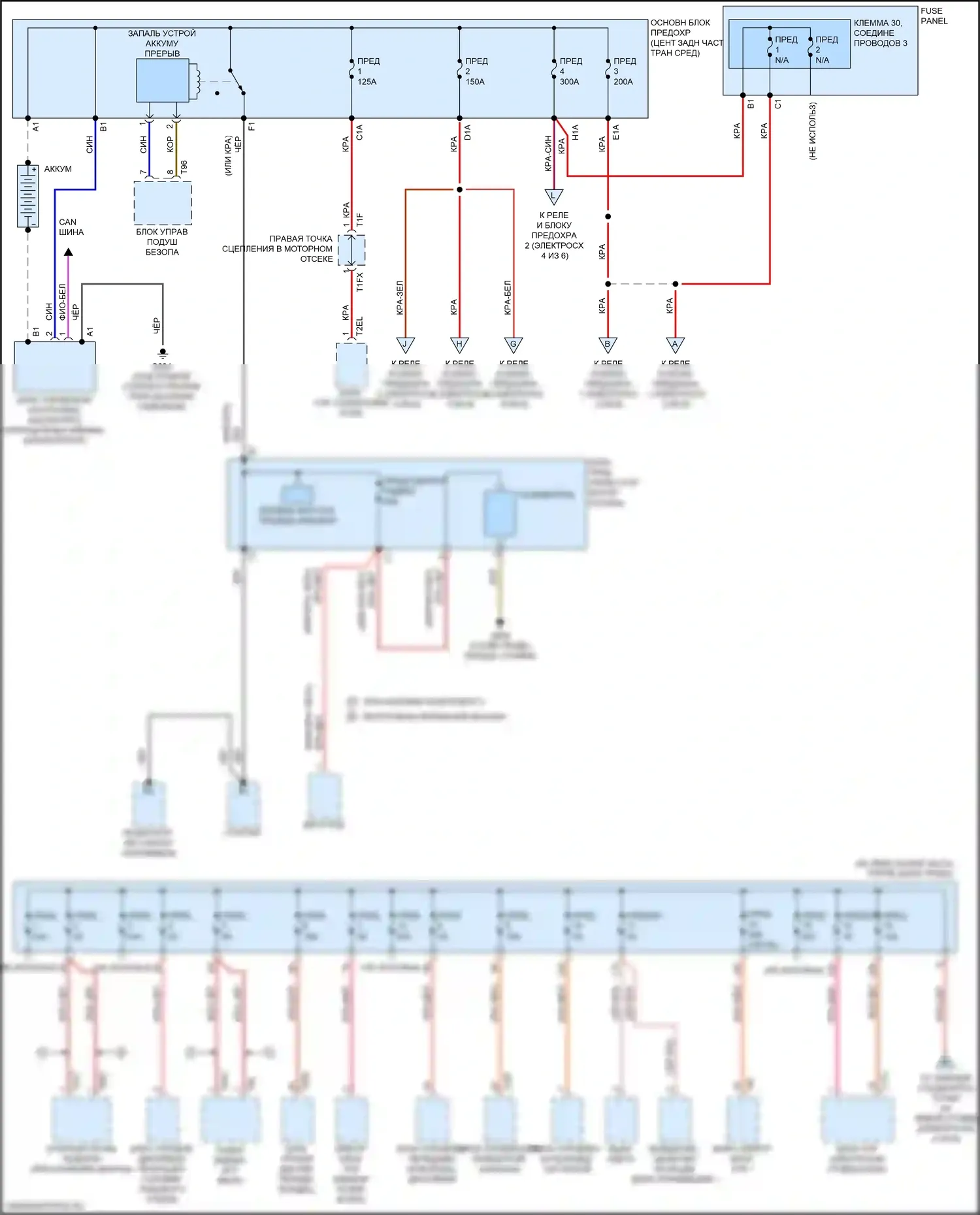 A4 Audi B9 (2015-2020): Электросхема блока предохранителей реле (1 из 6) 