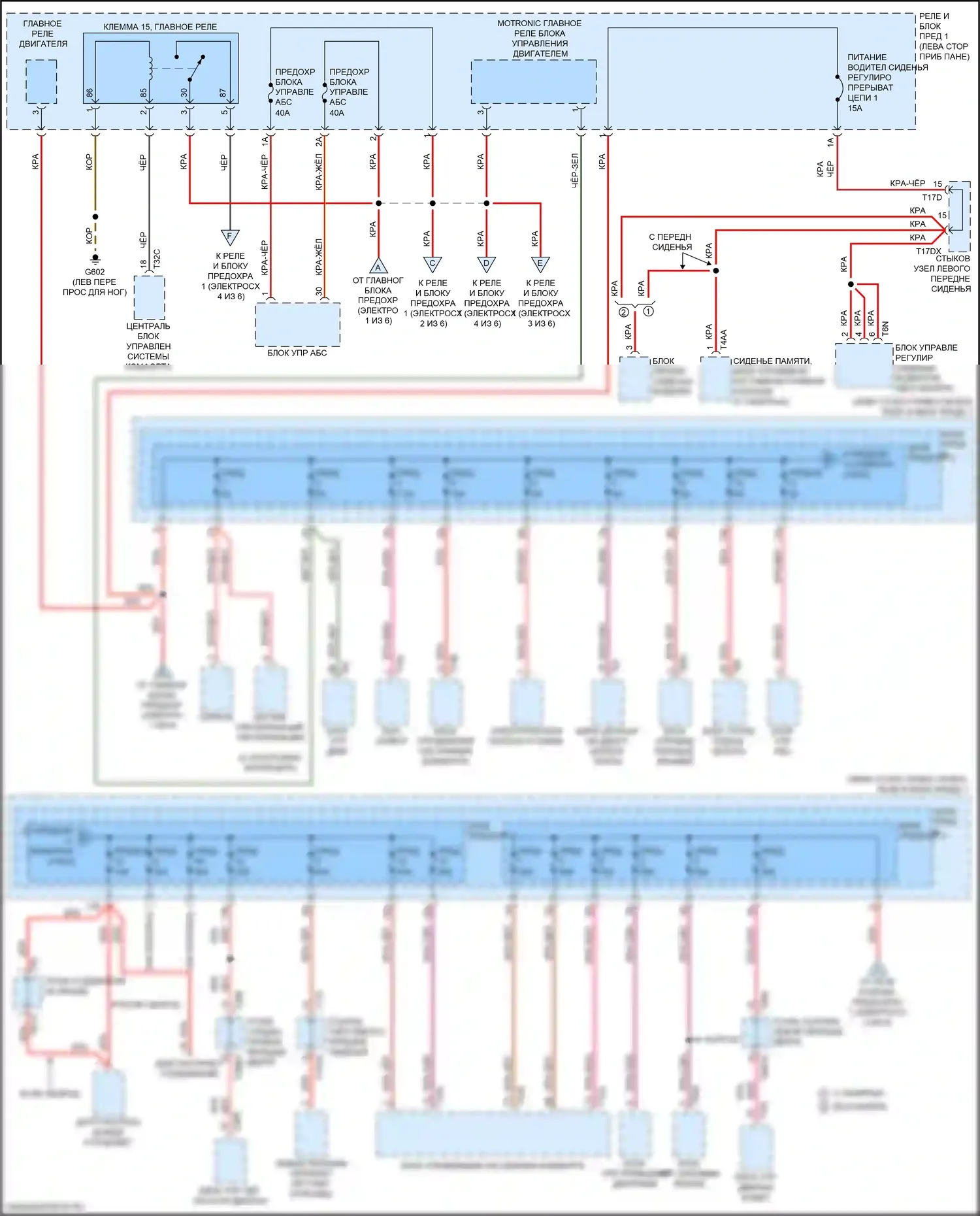 A4 Audi B9 (2015-2020): Электросхема блока предохранителей реле (2 из 6) 