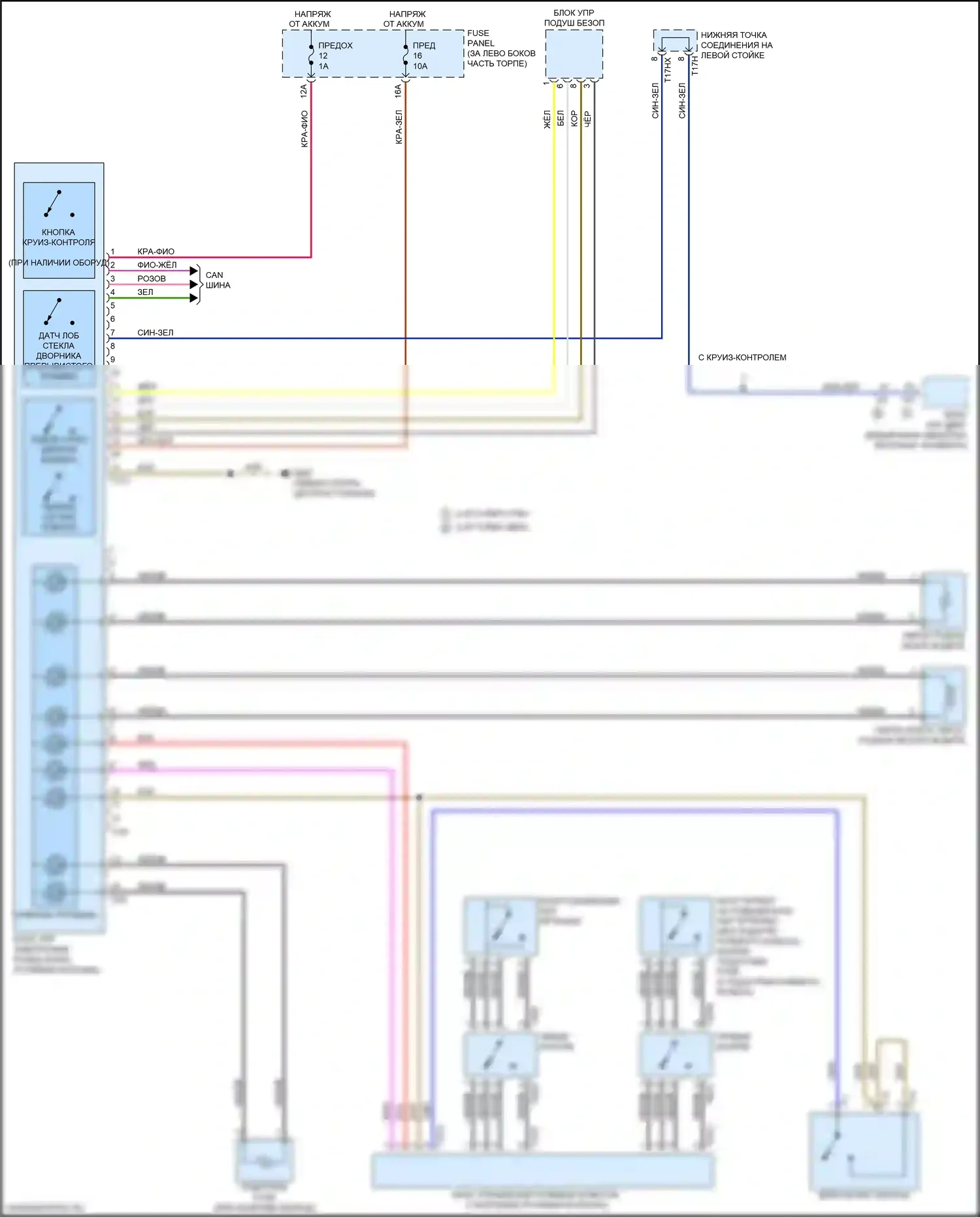 A4 Audi B9 (2015-2020): Электросхема блока управления электронными системами рулевой колонки 