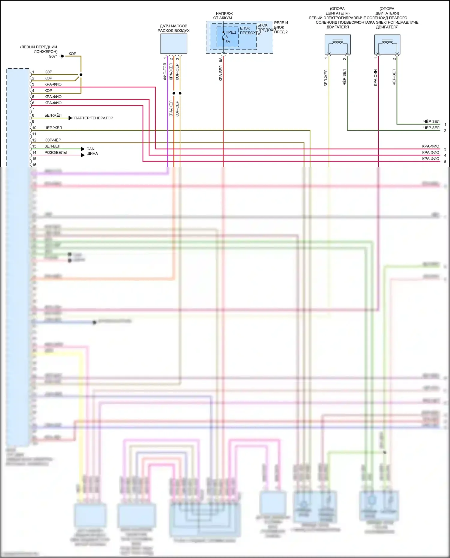 A4 Audi B9 (2015-2020): Электросхема двигателя 2.0л турбо, дбпа (1 из 9) 