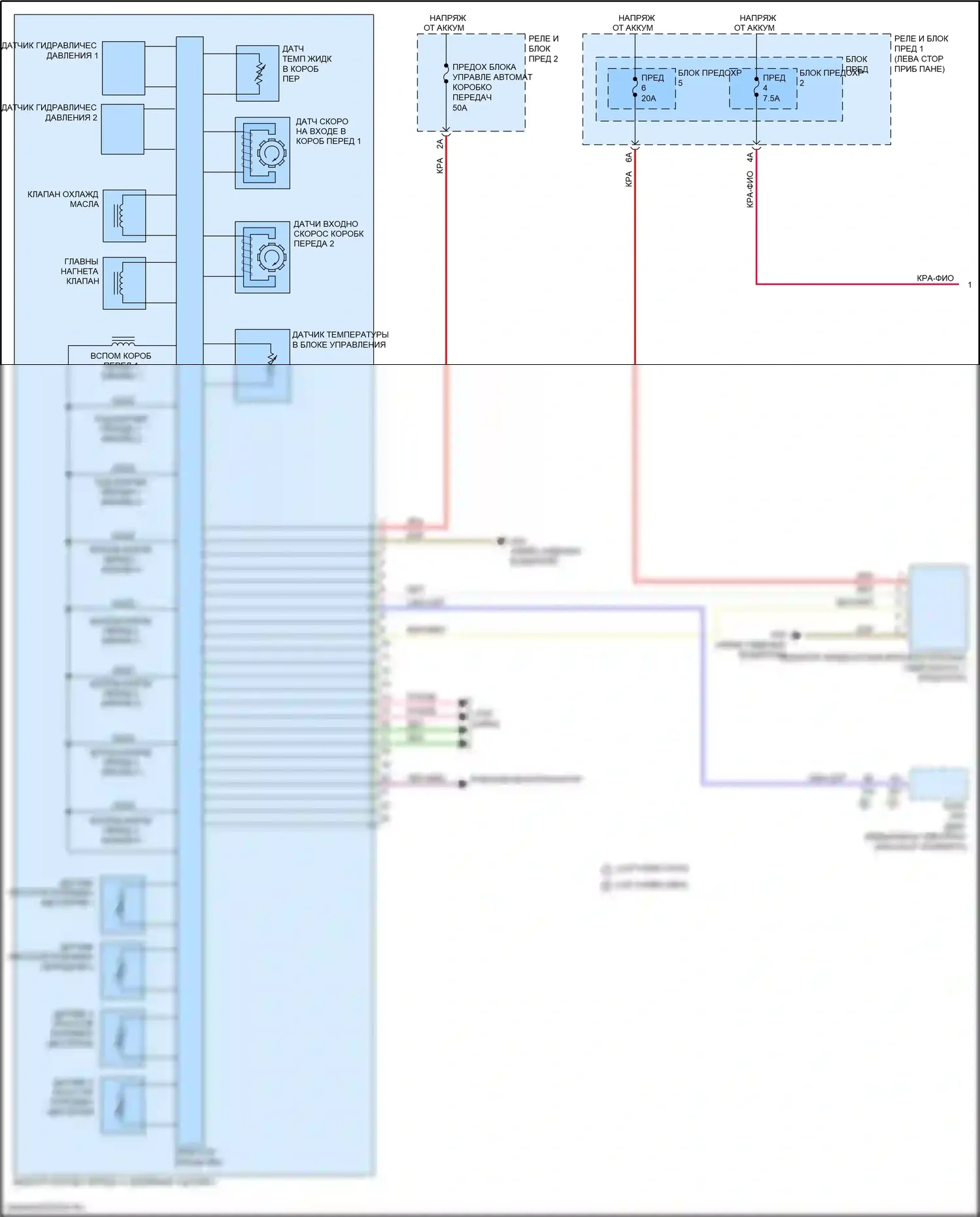 A4 Audi B9 (2015-2020): Электросхема автоматической коробки передач (1 из 2) 