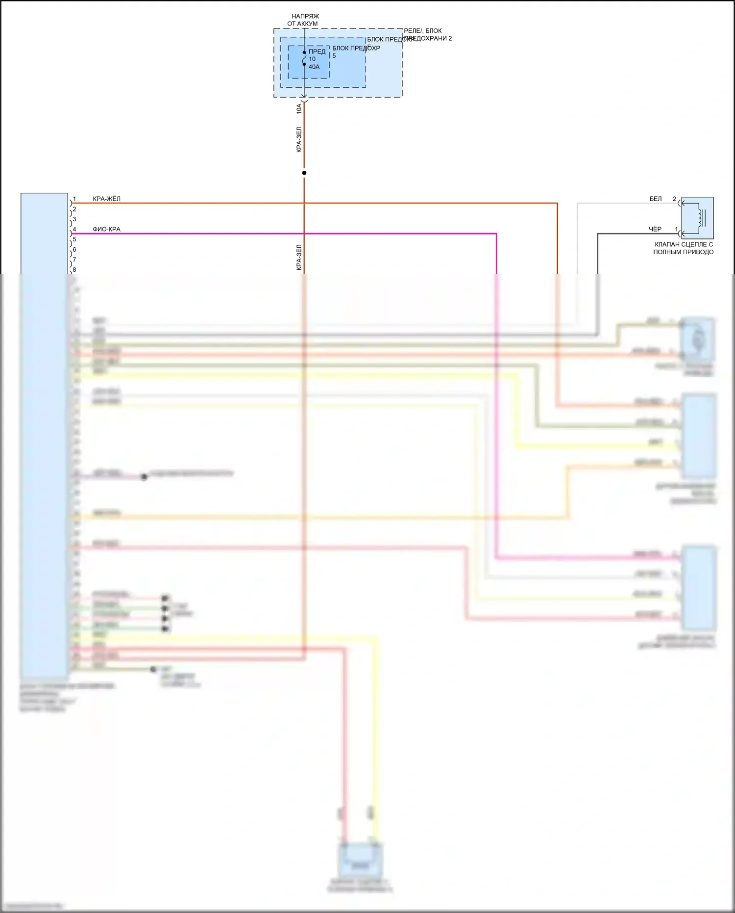 A4 Audi B9 (2015-2020): Электросхема awd, с векторизацией крутящего момента 