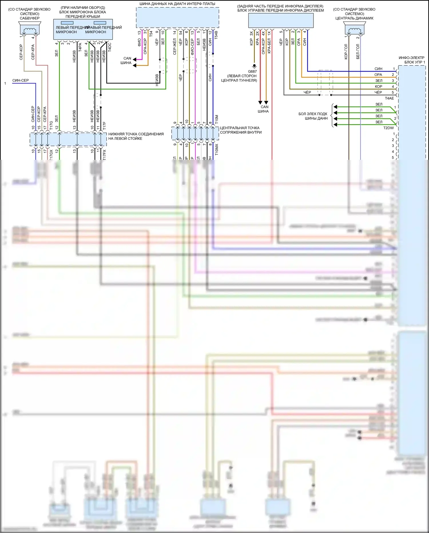 A4 Audi B9 (2015-2020): Электросхема магнитолы, без навигации (3 из 3) 