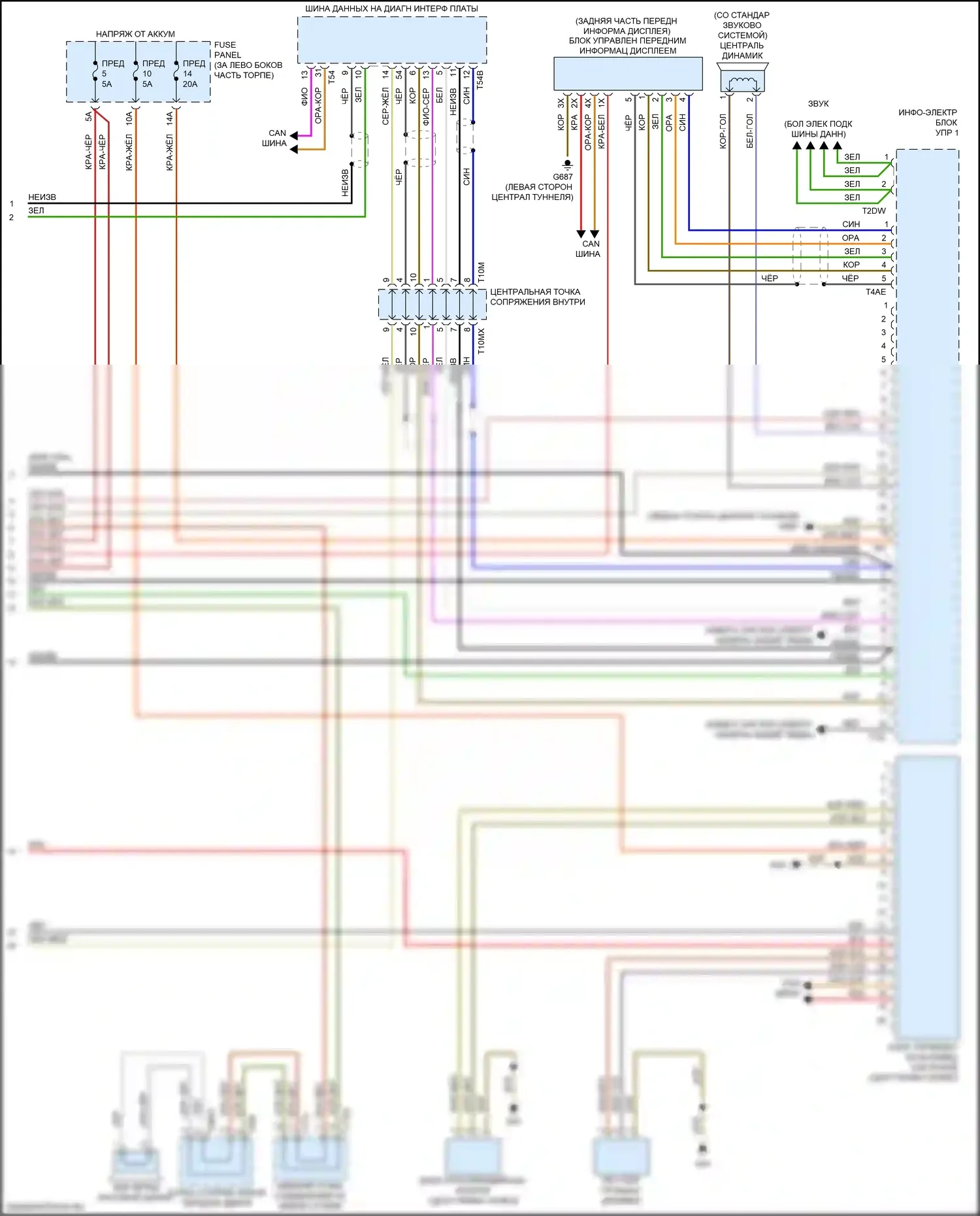 A4 Audi B9 (2015-2020): Электросхема магнитолы, с навигацией (4 из 4) 