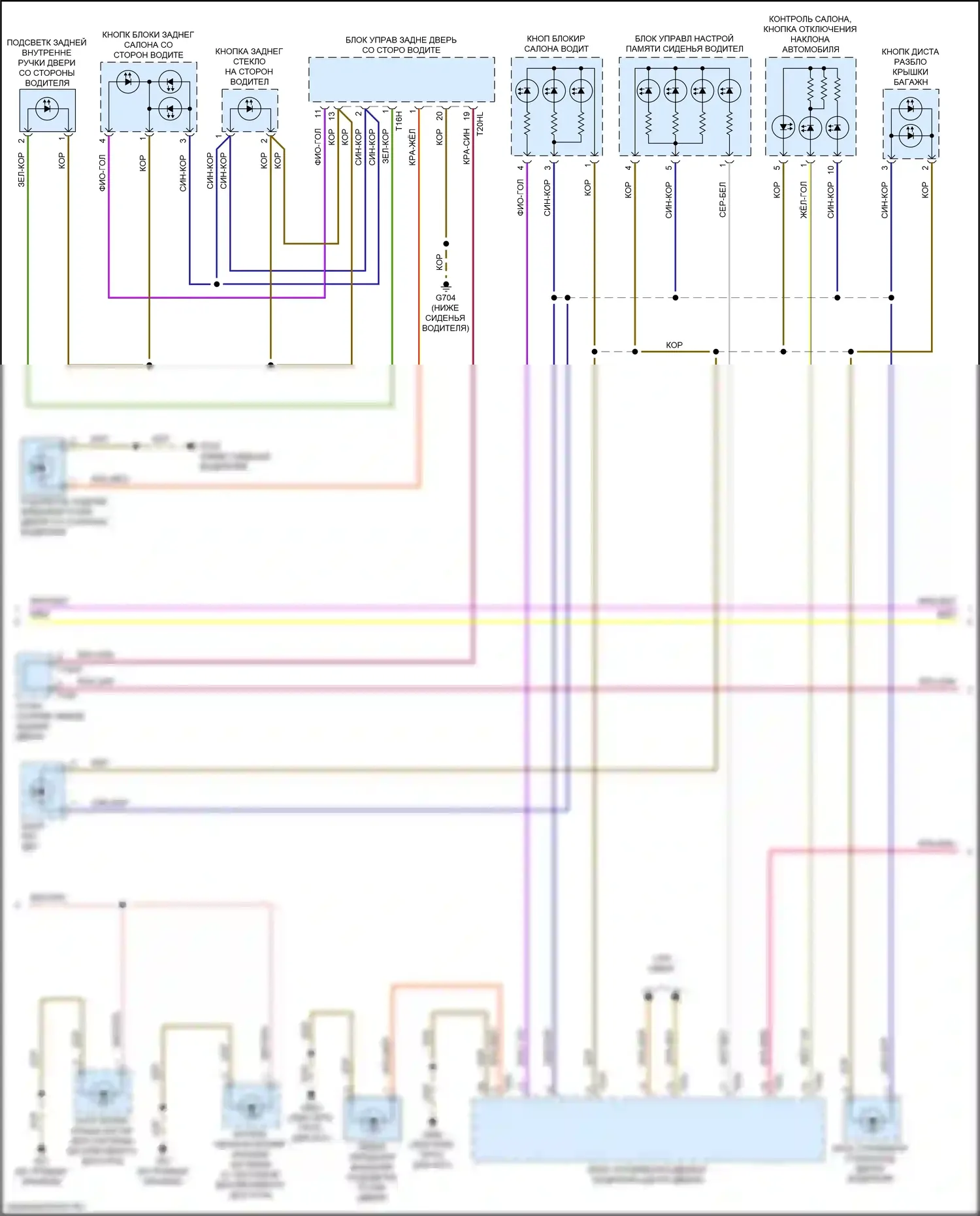 A4 Audi B9 (2015-2020): Электросхема подсветки приборной панели (3 из 4) 