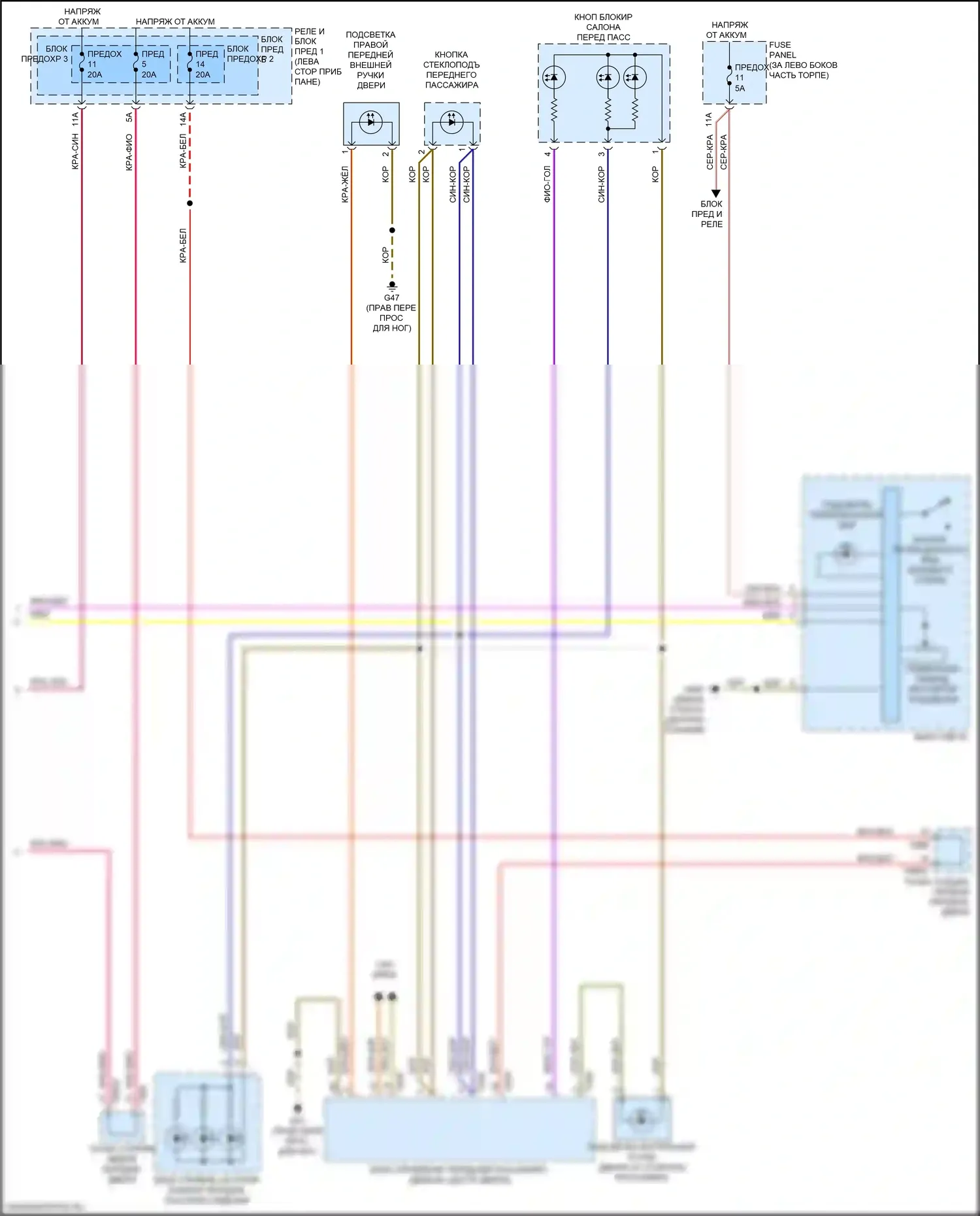 A4 Audi B9 (2015-2020): Электросхема подсветки приборной панели (4 из 4) 