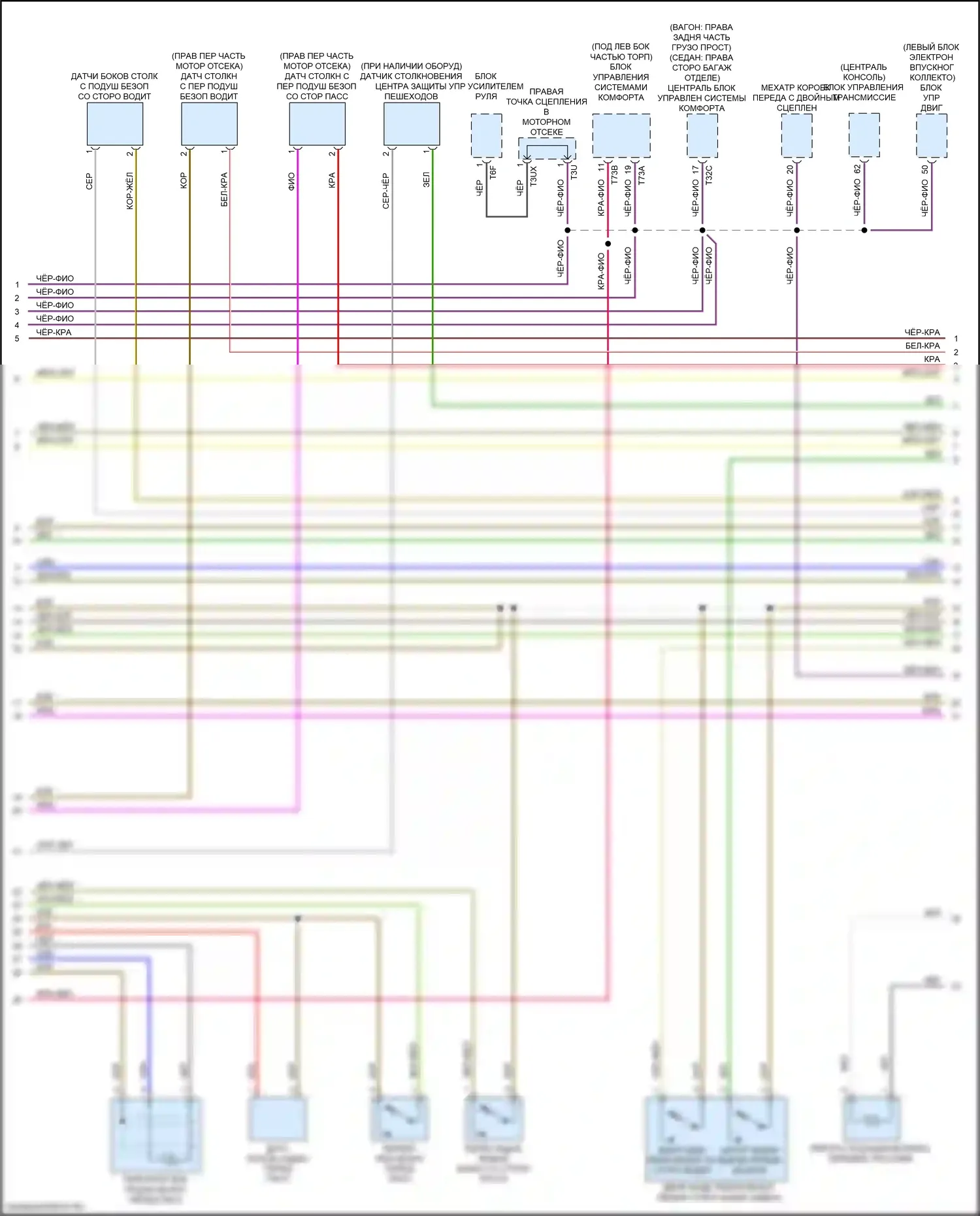 A4 Audi B9 (2015-2020): Электросхема подушек безопасности (4 из 5) 