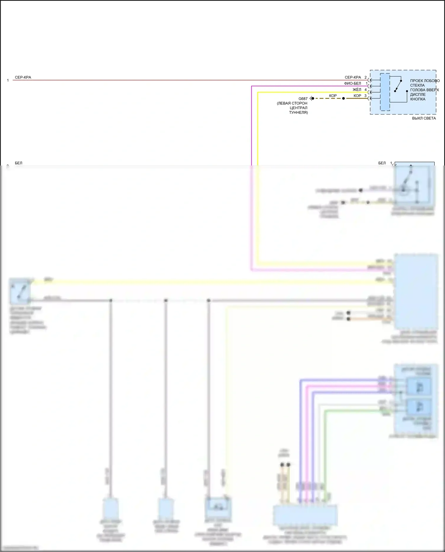A4 Audi B9 (2015-2020): Электросхема приборной панели (2 из 2) 