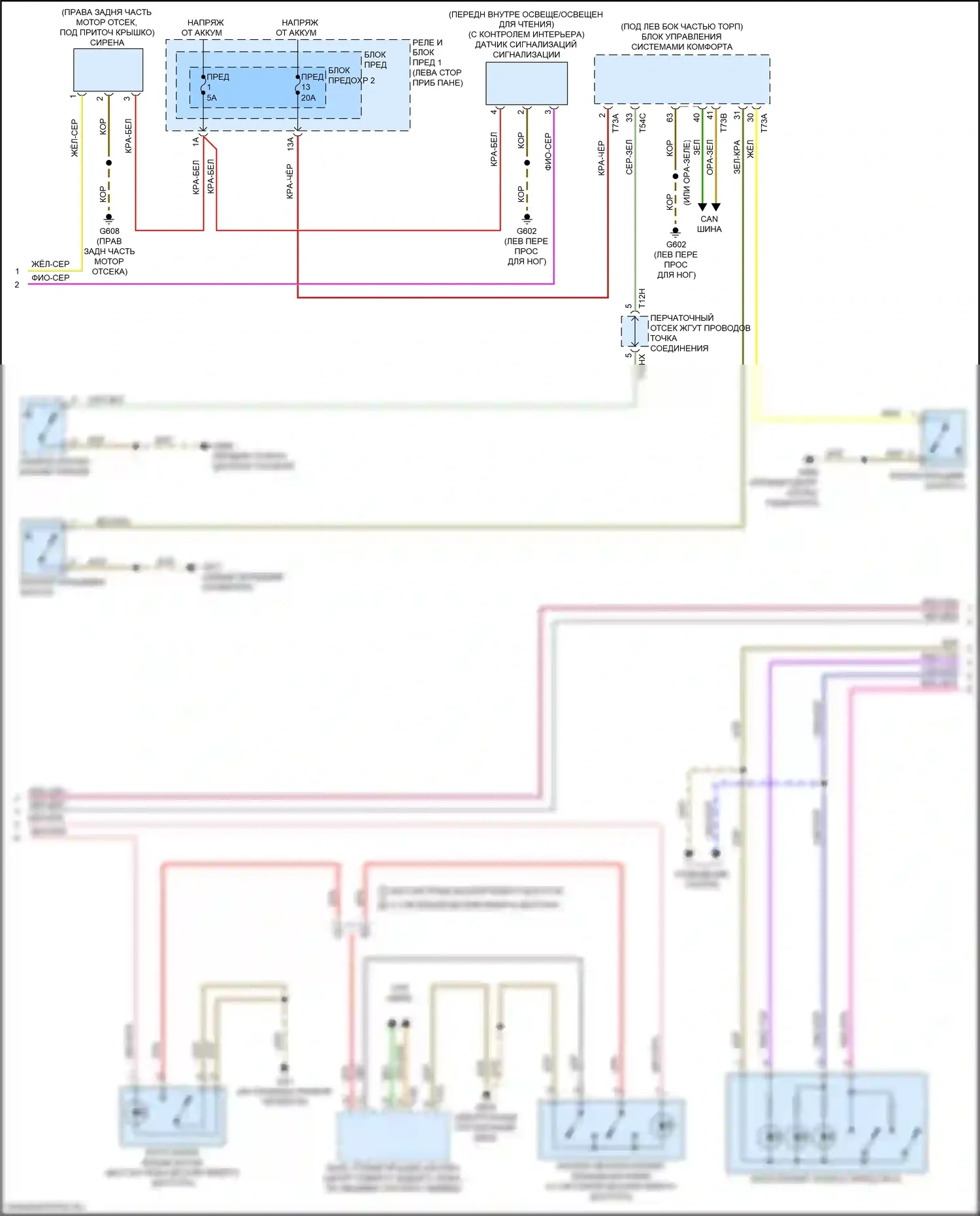 A4 Audi B9 (2015-2020): Электросхема защиты от взлома (5 из 6) 