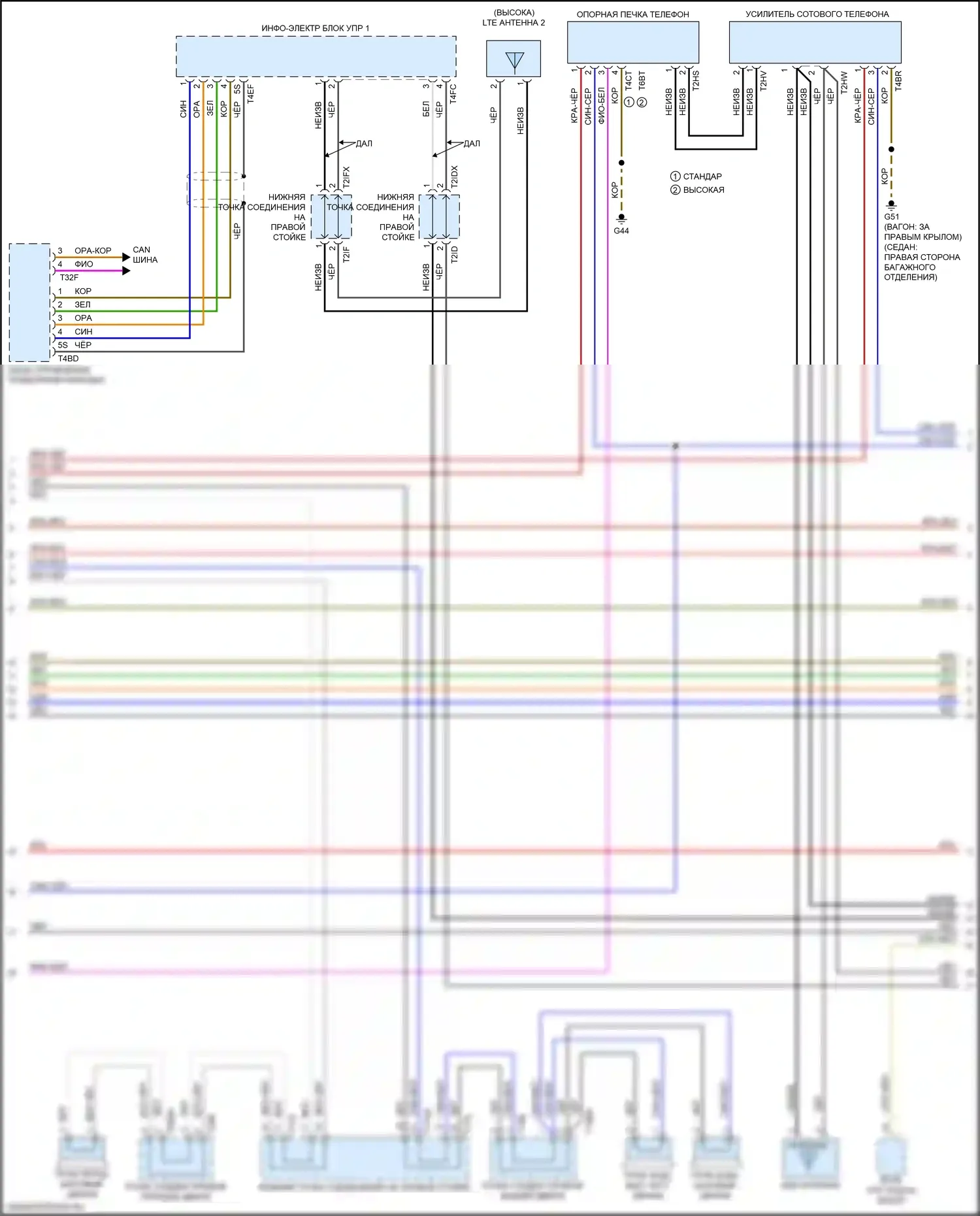 A4 Audi B9 (2015-2020): Электросхема навигации (2 из 4) 