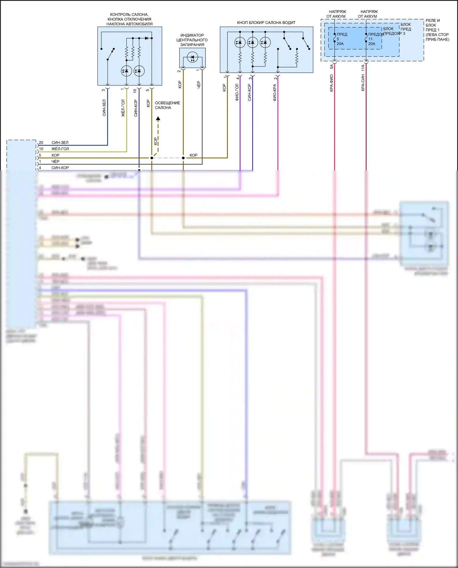 A4 Audi B9 (2015-2020): Электросхема центрального замка (1 из 6) 