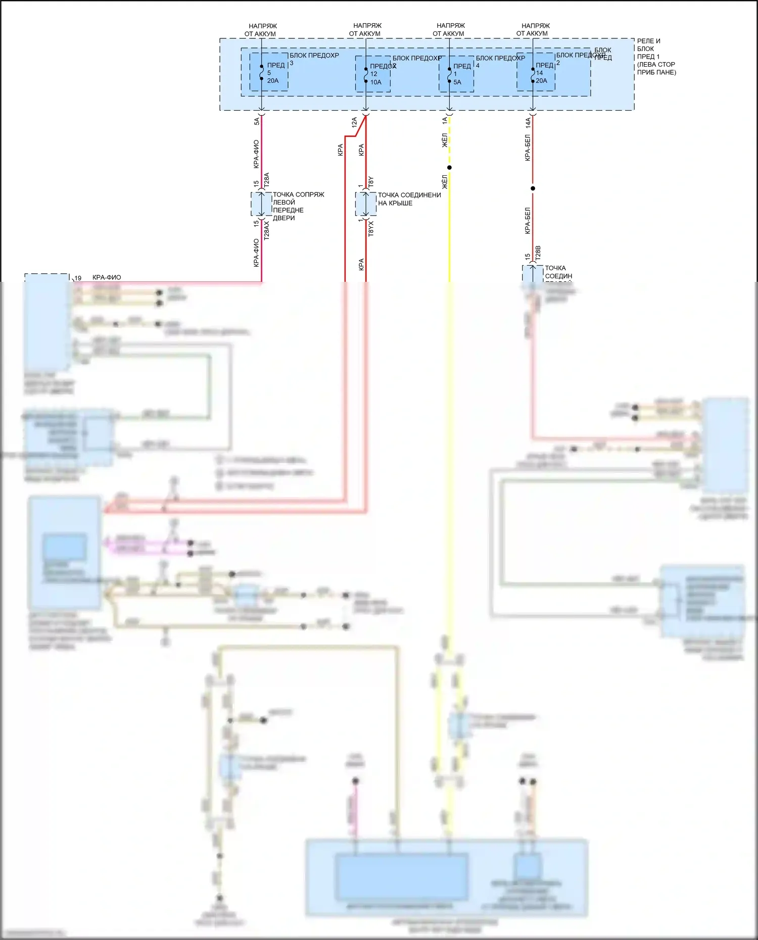 A4 Audi B9 (2015-2020): Электросхема автоматического дневного/ночного зеркала 