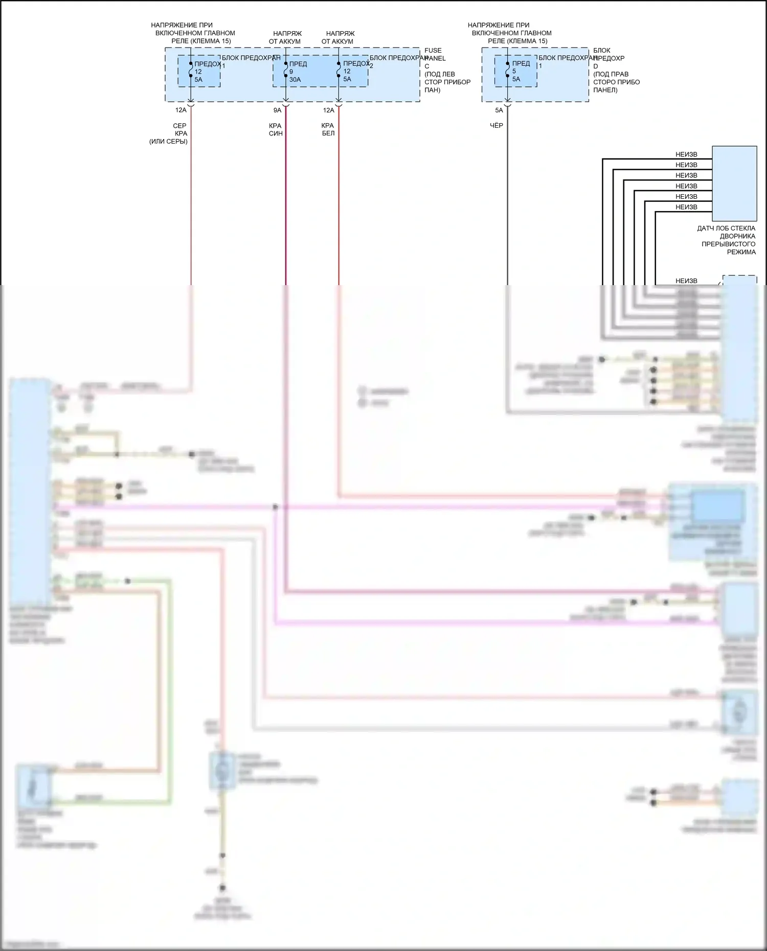 A5 Audi I рестайлинг (2011-2016): Дворники и омыватели электросхема 