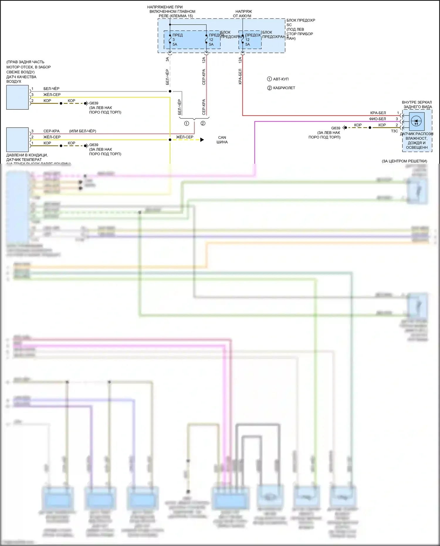 A5 Audi I рестайлинг (2011-2016): Электросхема климат контроля, комфорт (2 из 3) 