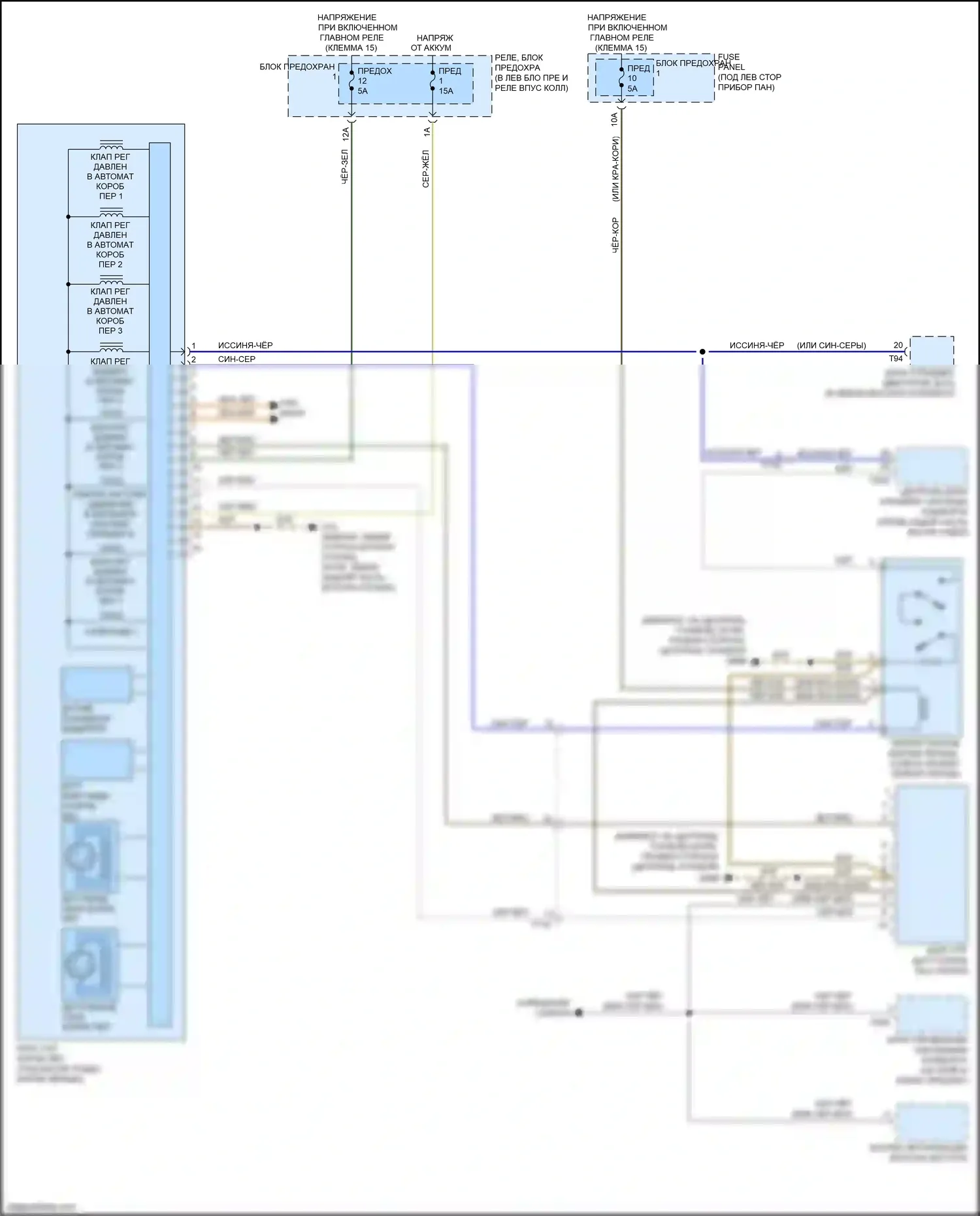A5 Audi I рестайлинг (2011-2016): Электросхема автоматической коробки передач, 8-ступенчатая автоматическая коробка передач 