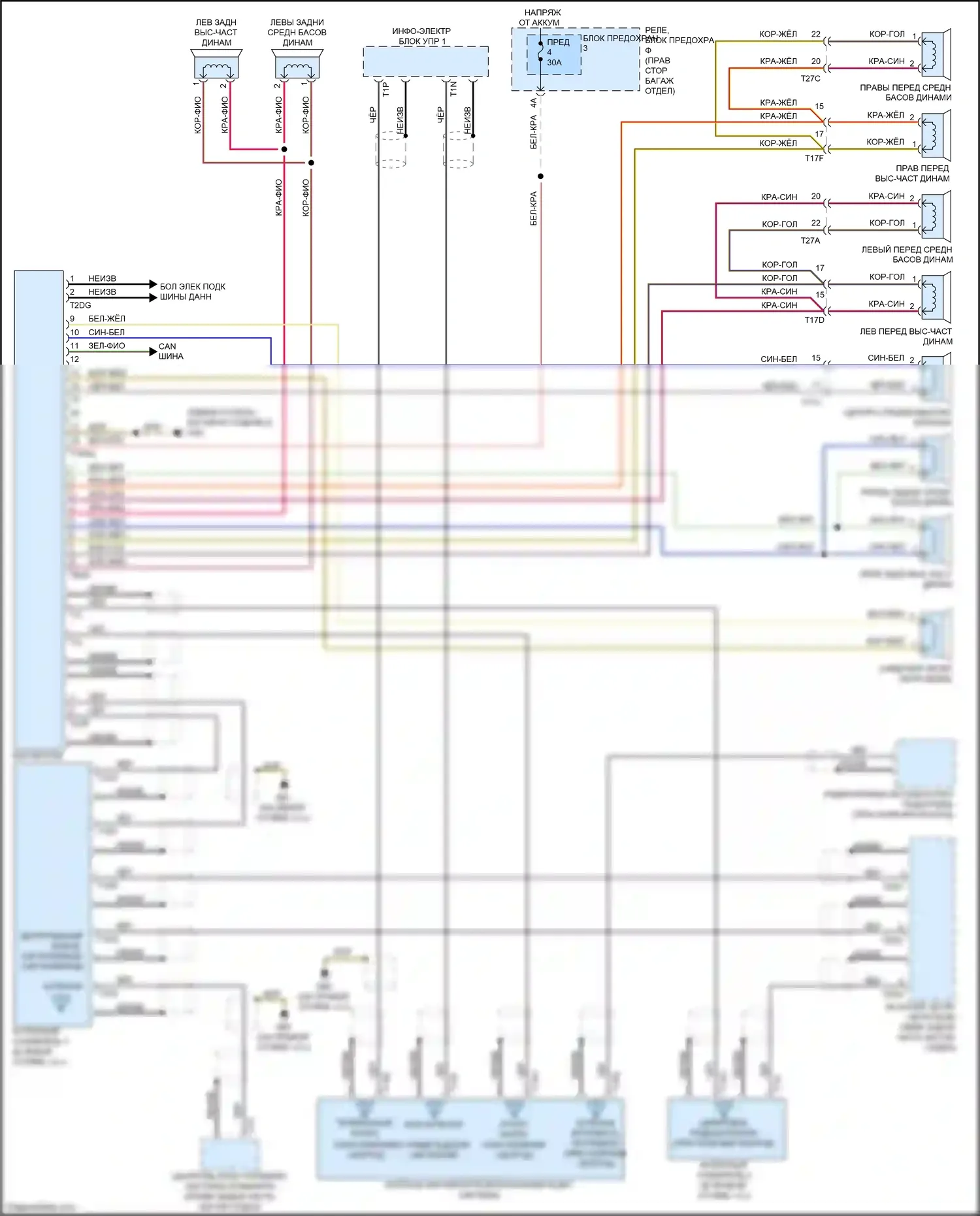 A5 Audi I рестайлинг (2011-2016): Электросхема магнитола, купе стандарт mmi 