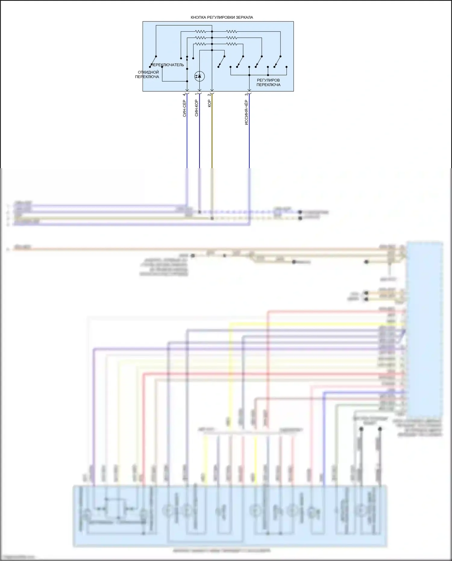 A5 Audi I рестайлинг (2011-2016): Управление зеркалами заднего вида электросхема (2 из 2) 