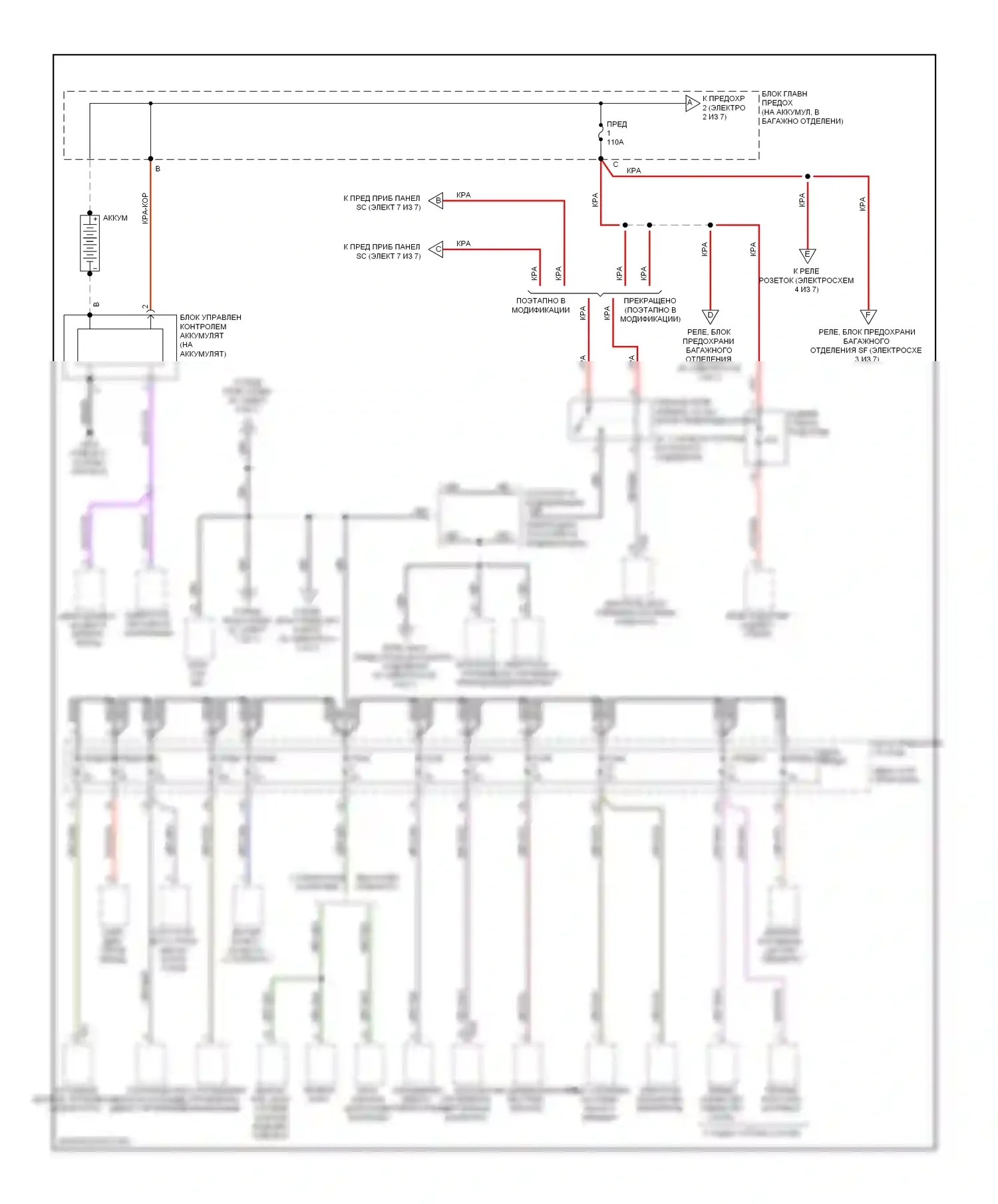 A5 Audi I (2007-2011): Электросхема блока предохранителей реле (1 из 7) 