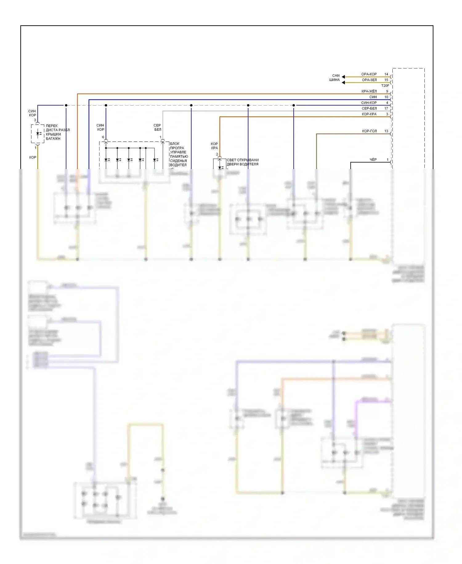 A5 Audi I (2007-2011): Электросхема подсветки приборной панели (2 из 2) 