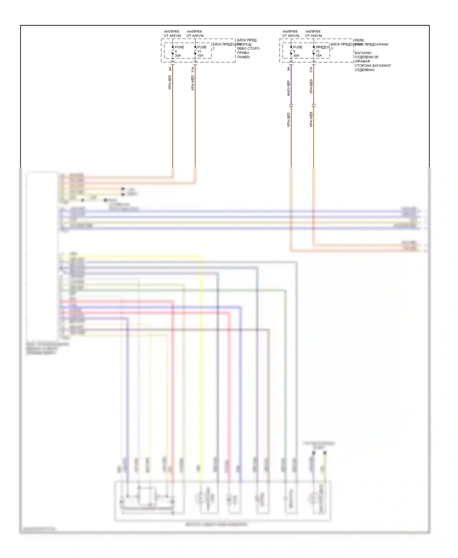 A5 Audi I (2007-2011): Электросхема управления зеркалами заднего вида 