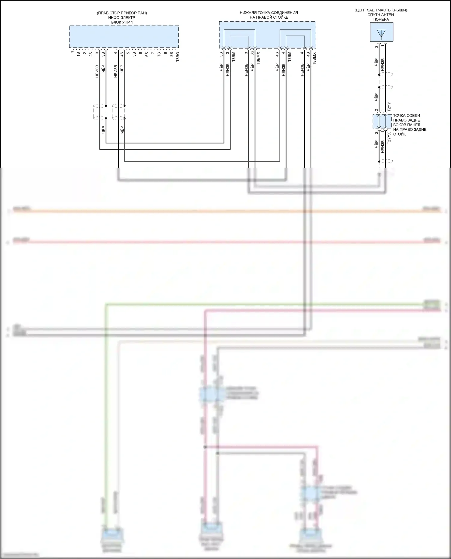 A5 Audi II рестайлинг (2019-2024): Электросхема магнитолы, с усилителем (2 из 5) 