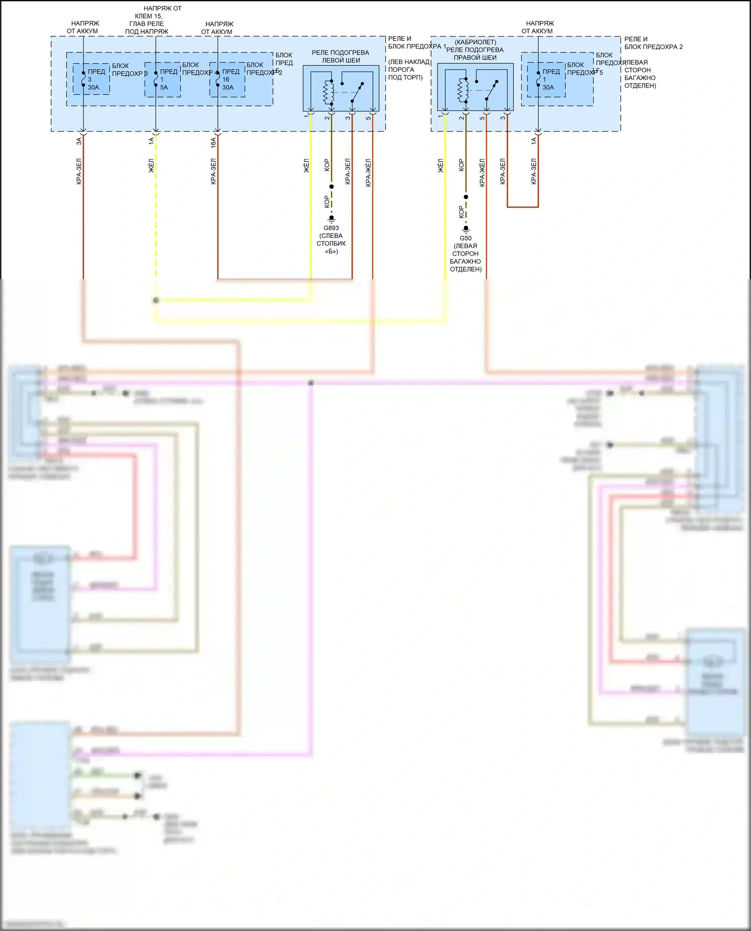 A5 Audi II рестайлинг (2019-2024): Шейный утеплитель электросхема 