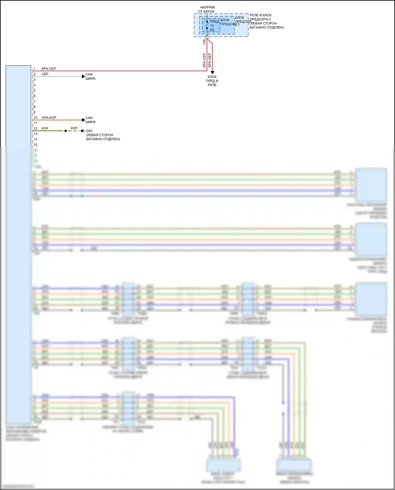 A5 Audi II рестайлинг (2019-2024): Электросхема периферийной камеры 