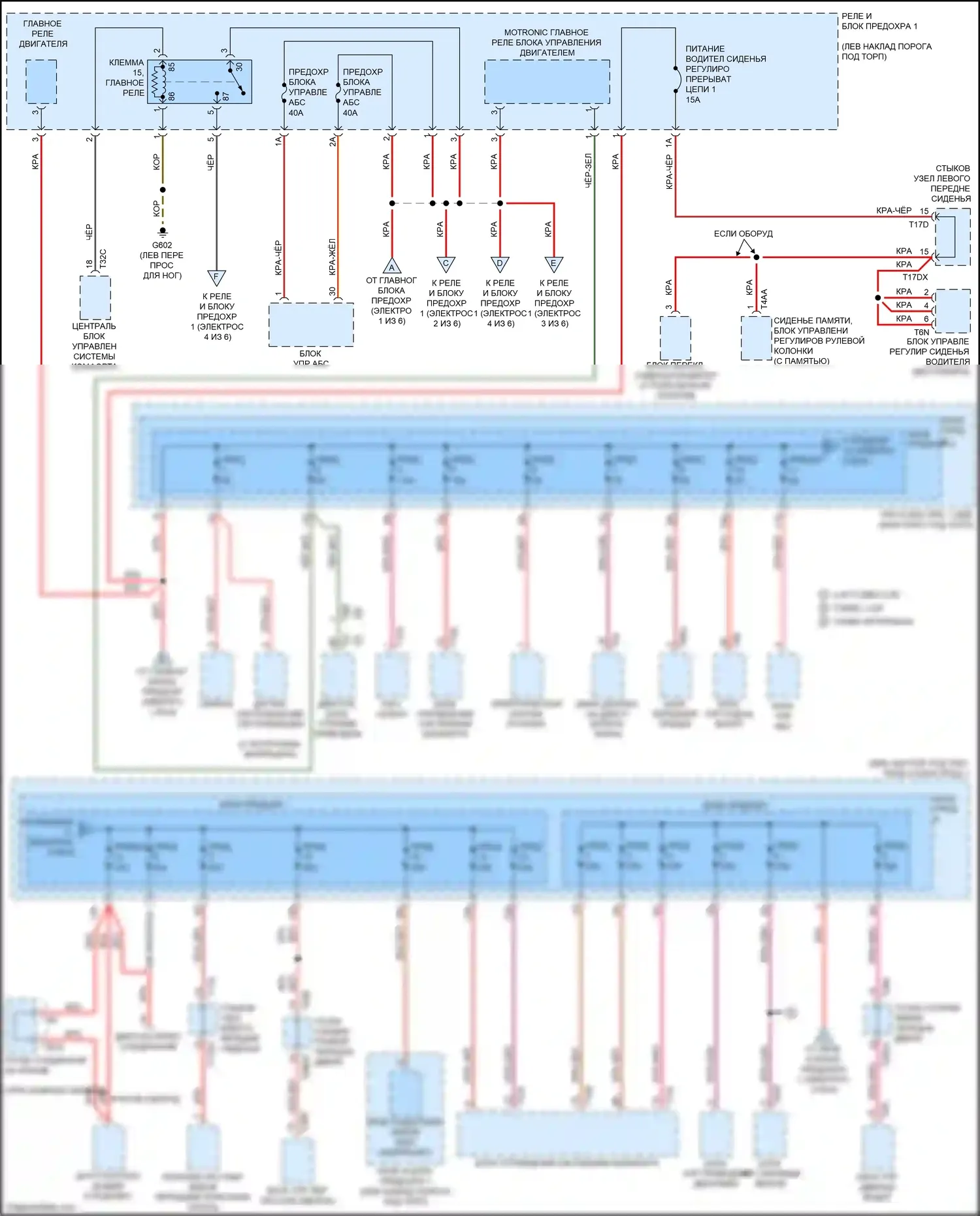 A5 Audi II (2016-2020): Электросхема блока предохранителей реле (2 из 6) 