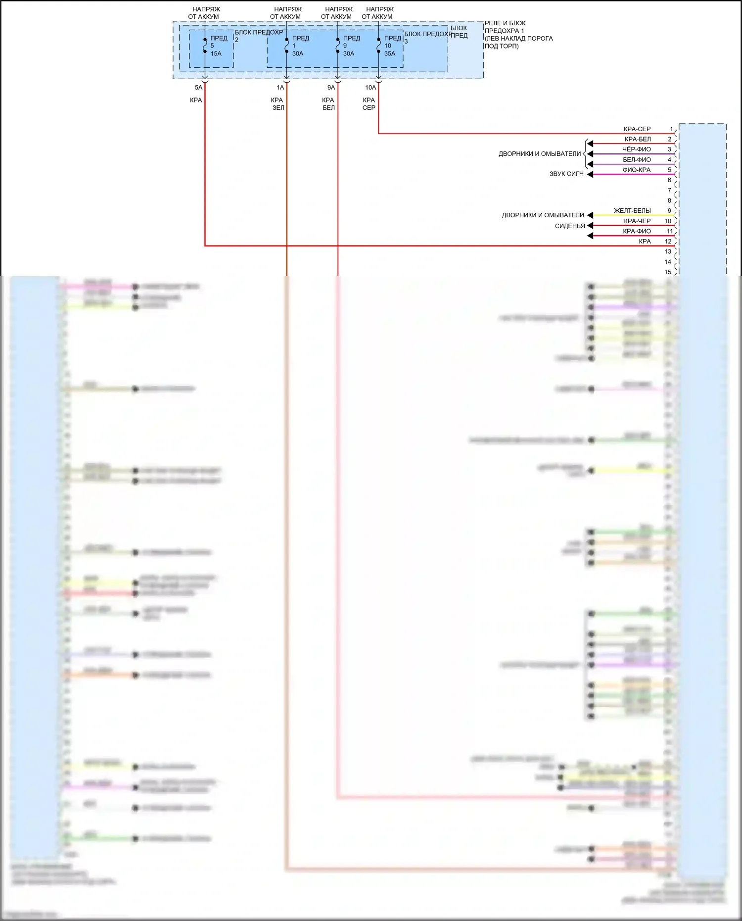 A5 Audi II (2016-2020): Электросхема блока управления системами комфорта (1 из 2) 