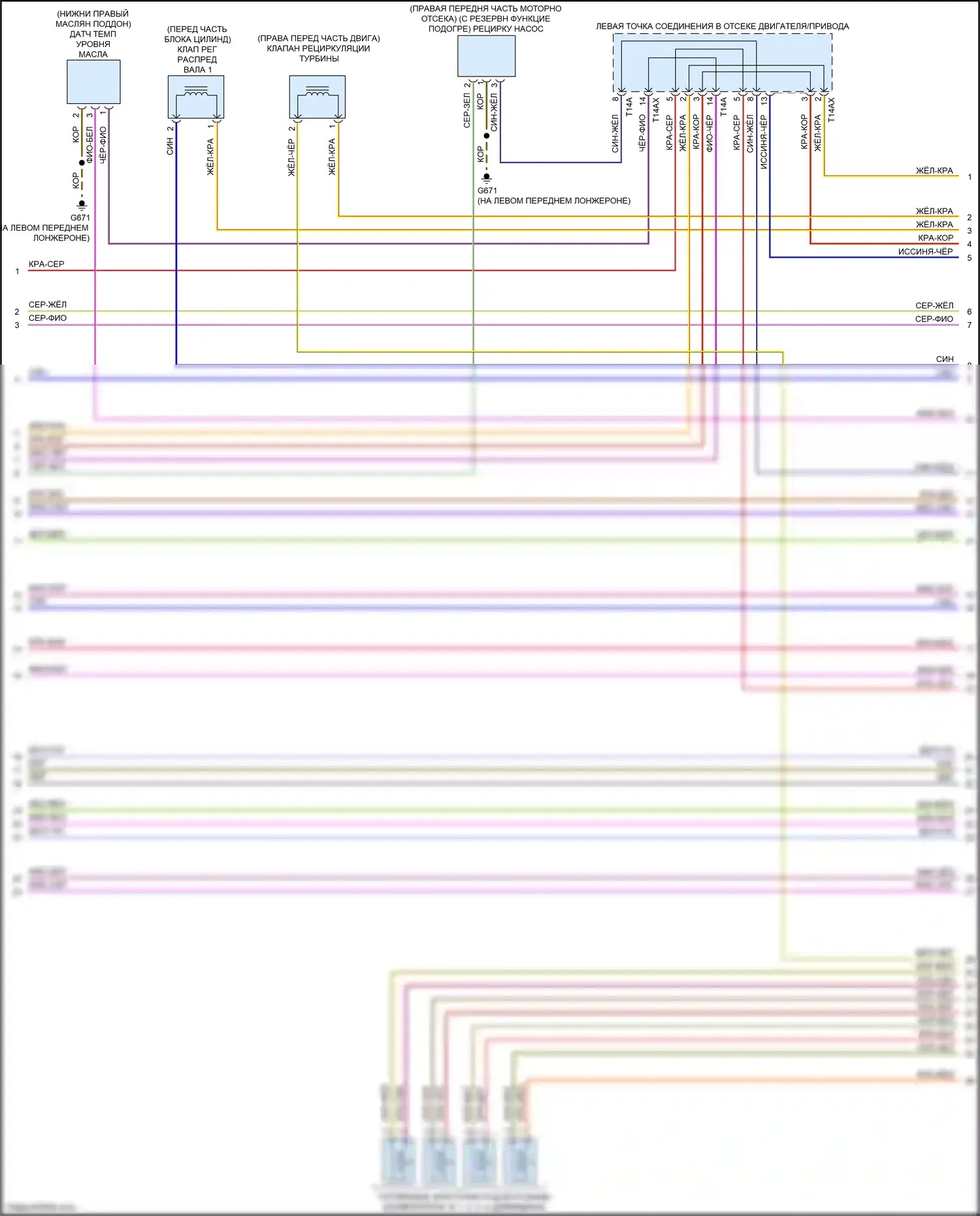 A5 Audi II (2016-2020): Электросхема двигатель 2.0л турбо, электросхема органов управления двигателем (6 из 10) 