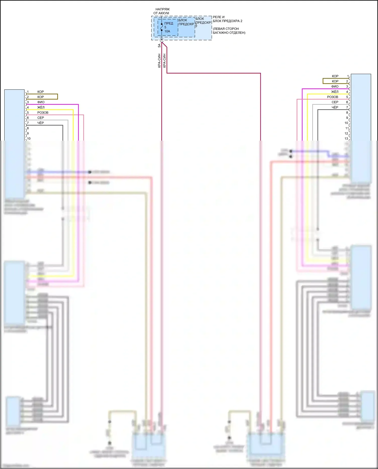 A5 Audi II (2016-2020): Электросхема мультимедий заднего сиденья 