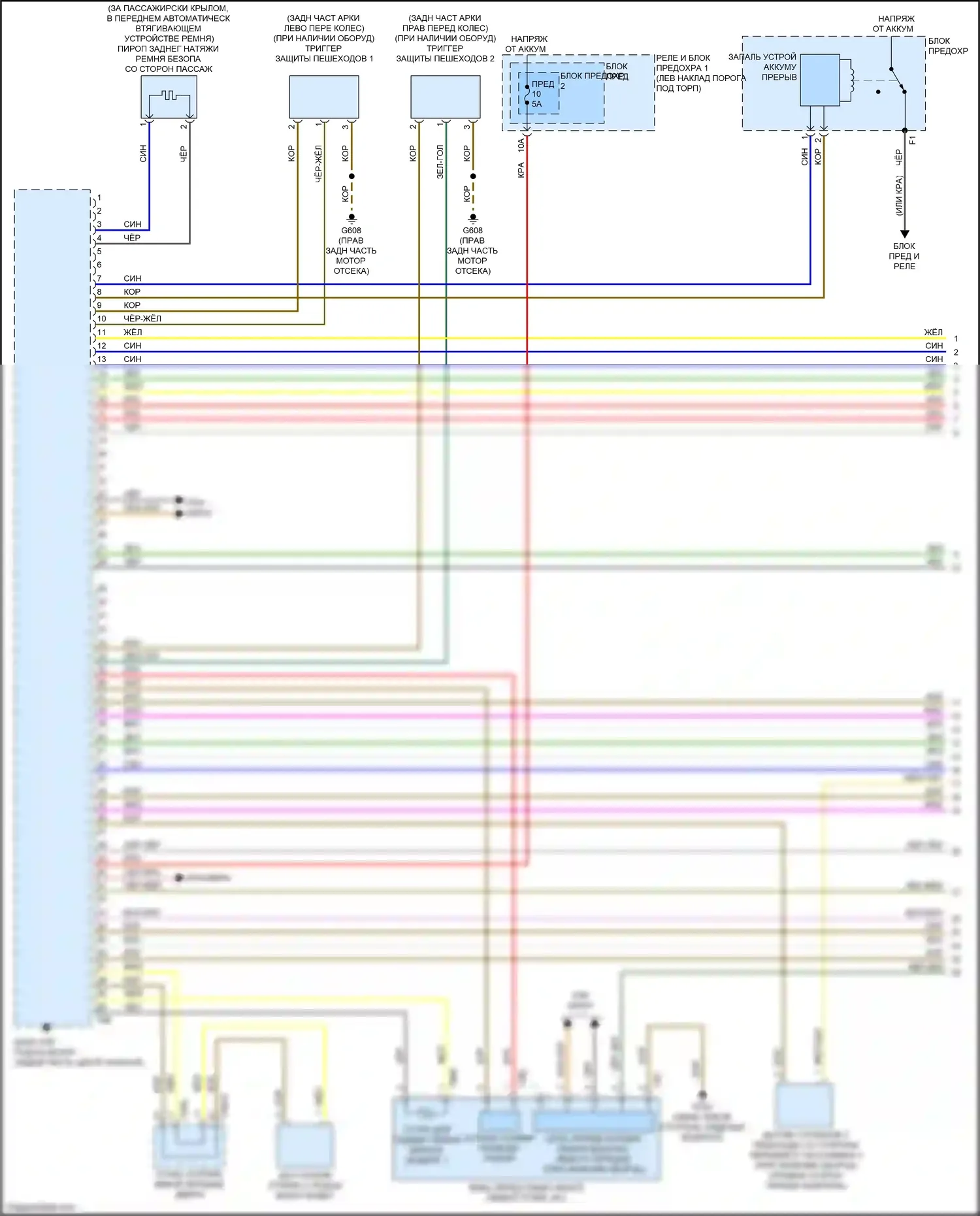 A5 Audi II (2016-2020): Электросхема подушек безопасности (1 из 5) 