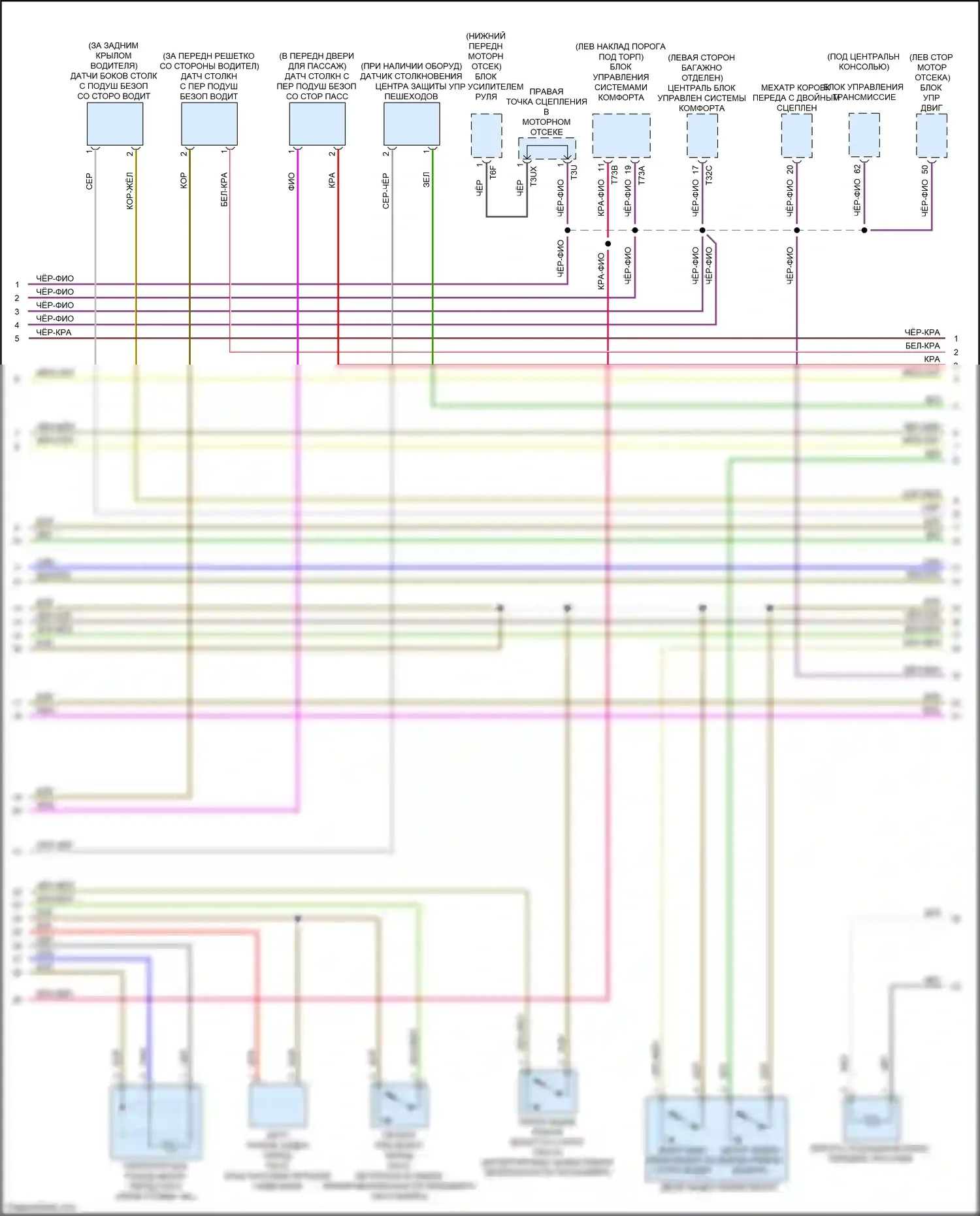 A5 Audi II (2016-2020): Электросхема подушек безопасности (4 из 5) 