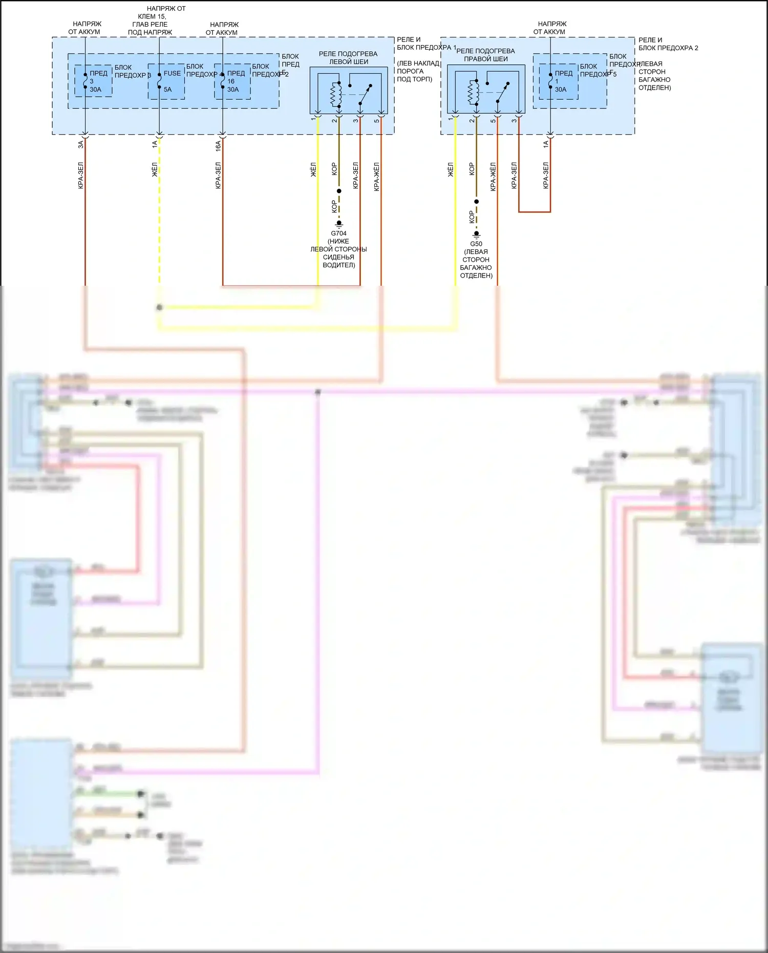 A5 Audi II (2016-2020): Шейный утеплитель электросхема 