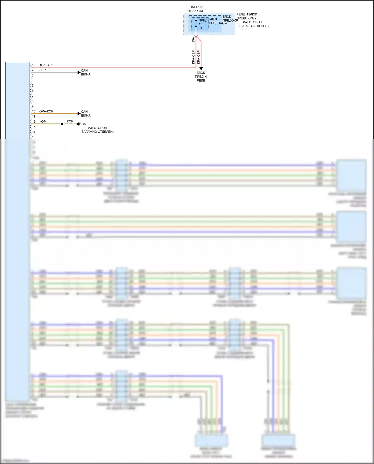 A5 Audi II (2016-2020): Электросхема периферийной камеры 