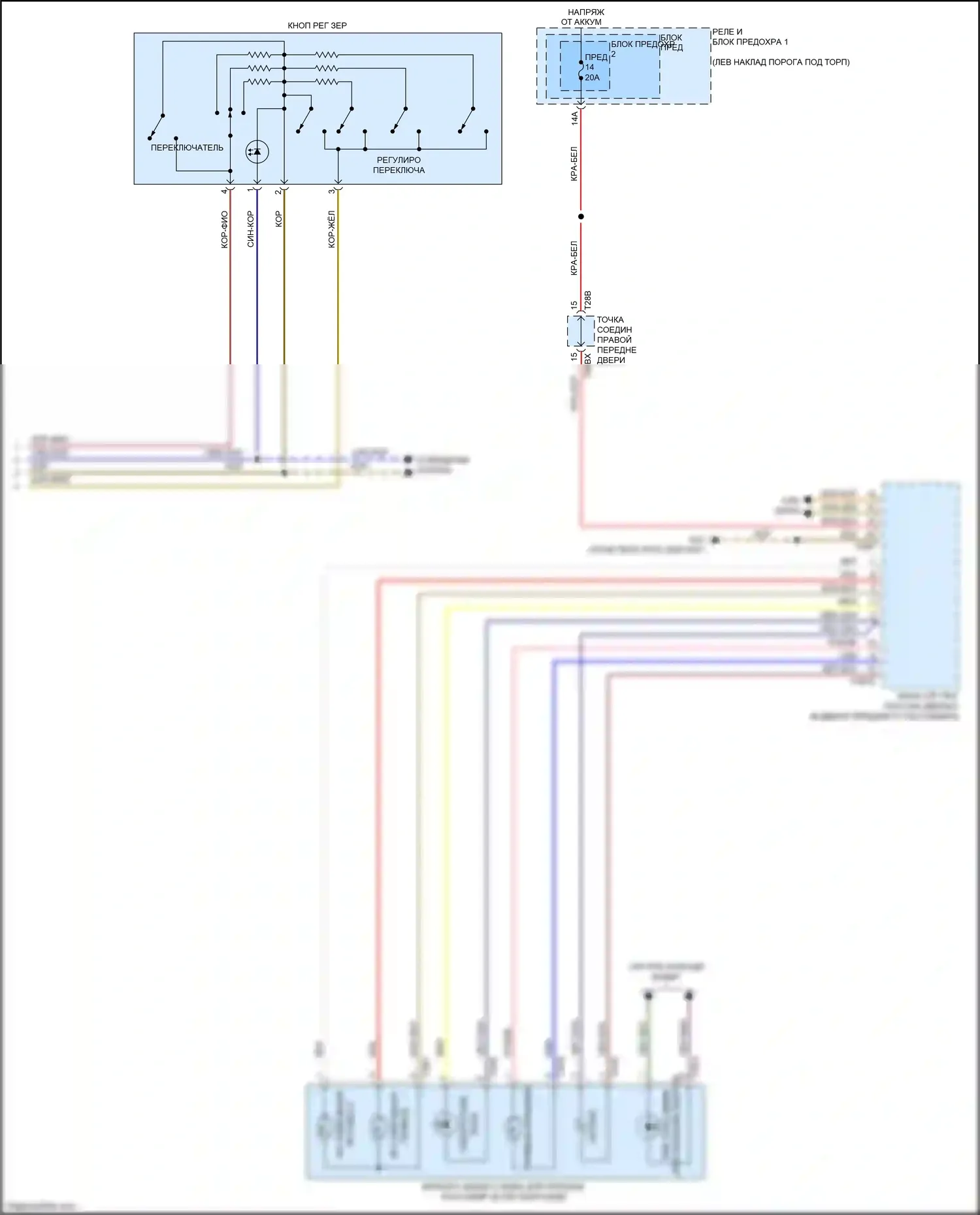 A5 Audi II (2016-2020): Управление зеркалами заднего вида электросхема (2 из 2) 