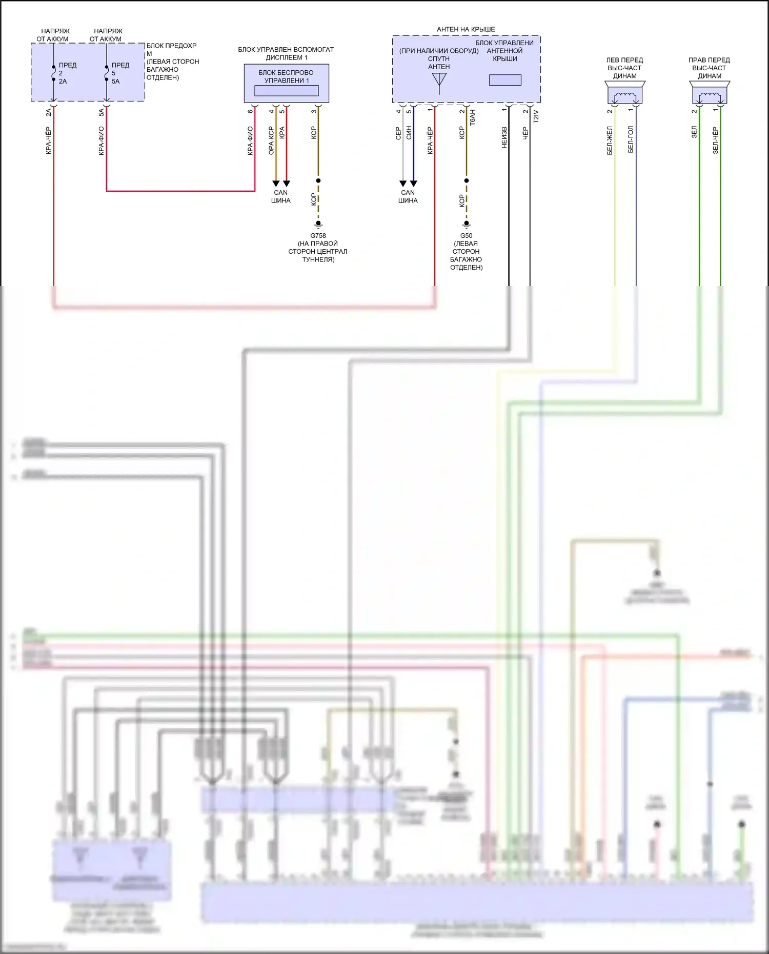 A6 Allroad Quattro Audi C8 (2019-2024): Электросхема магнитолы, с усилителем и звуком bang и olufsen (4 из 6) 