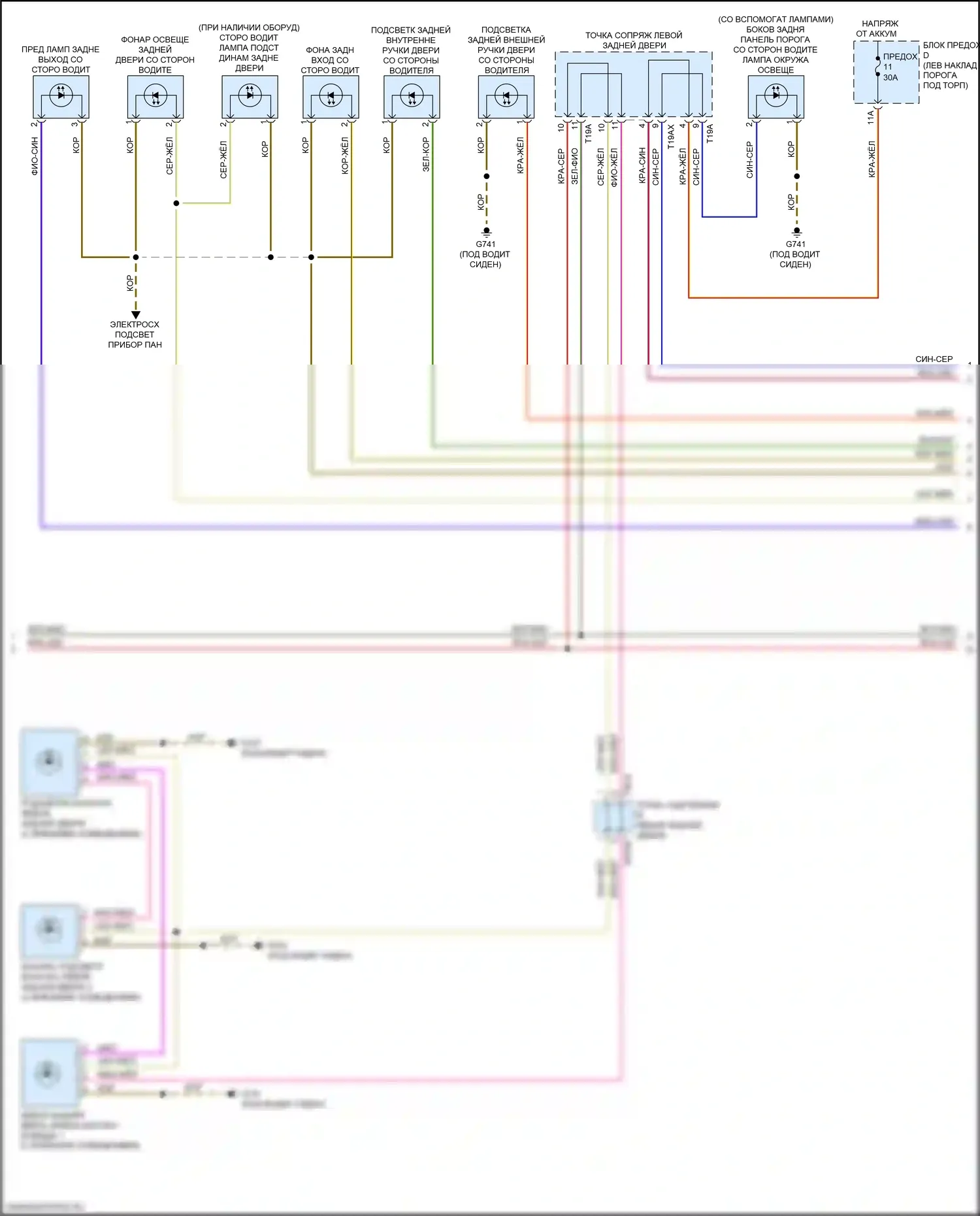A6 Allroad Quattro Audi C8 (2019-2024): Электросхема освещения салона (4 из 6) 