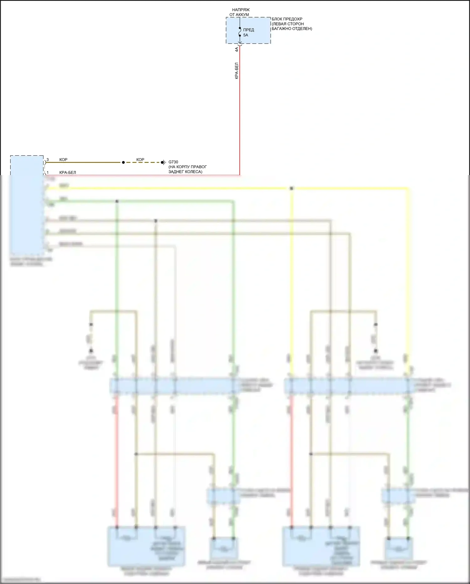 A6 Allroad Quattro Audi C8 (2019-2024): Электросхема задних обогреваемых сидений 