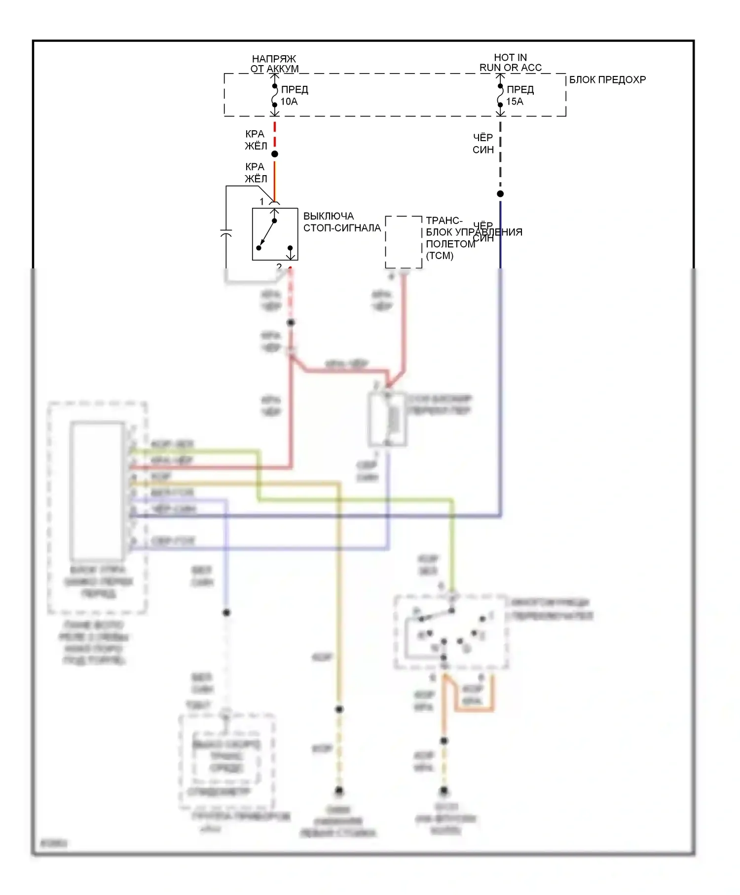 A6 Audi C4 (1994-1997): Электросхема блокировки селектора 