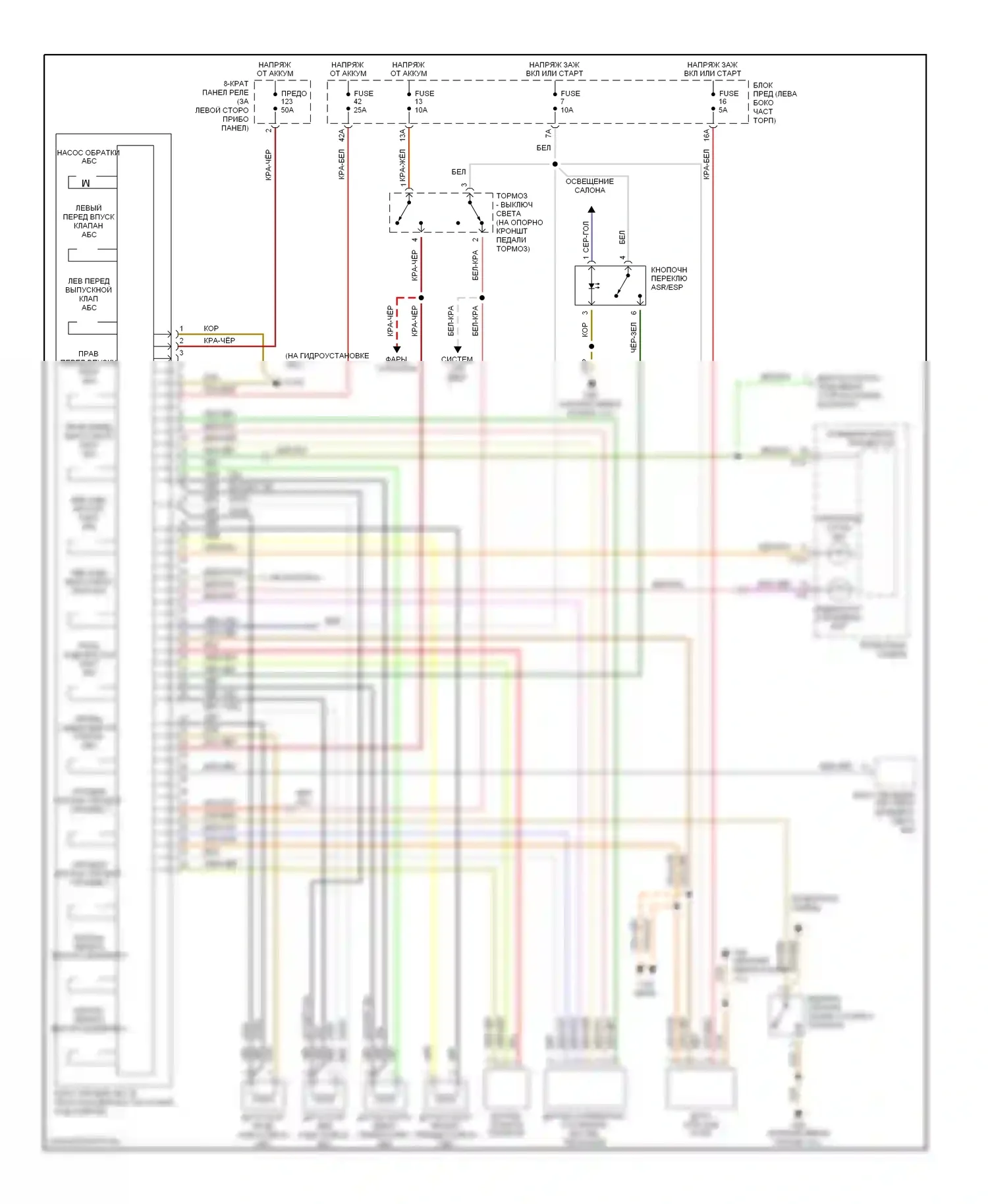 A6 Audi C5 рестайлинг (2001-2004): Антиблокировочная система abs электросхема 
