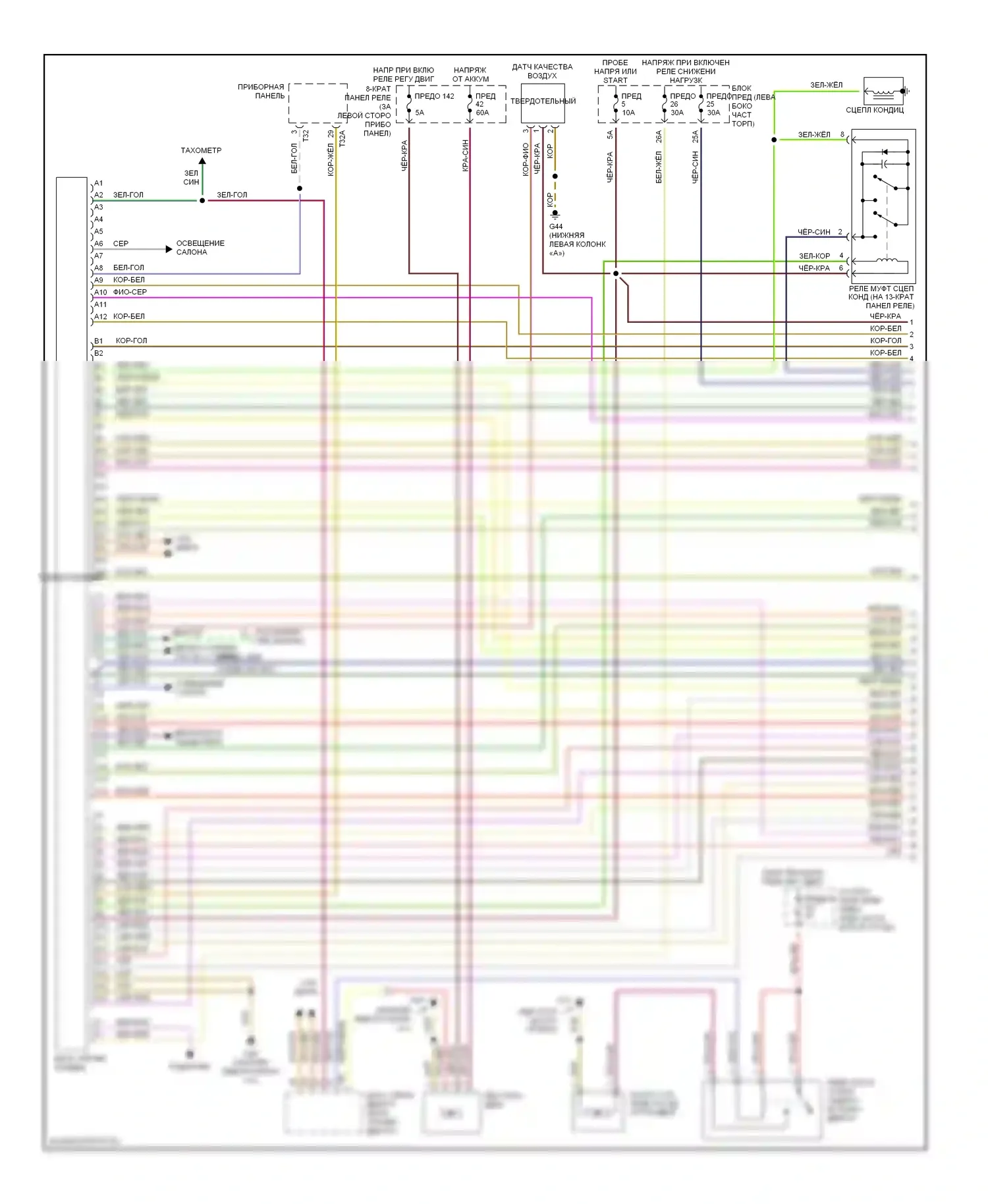 A6 Audi C5 рестайлинг (2001-2004): 3.0л, электросхема климат контроля (1 из 2) 
