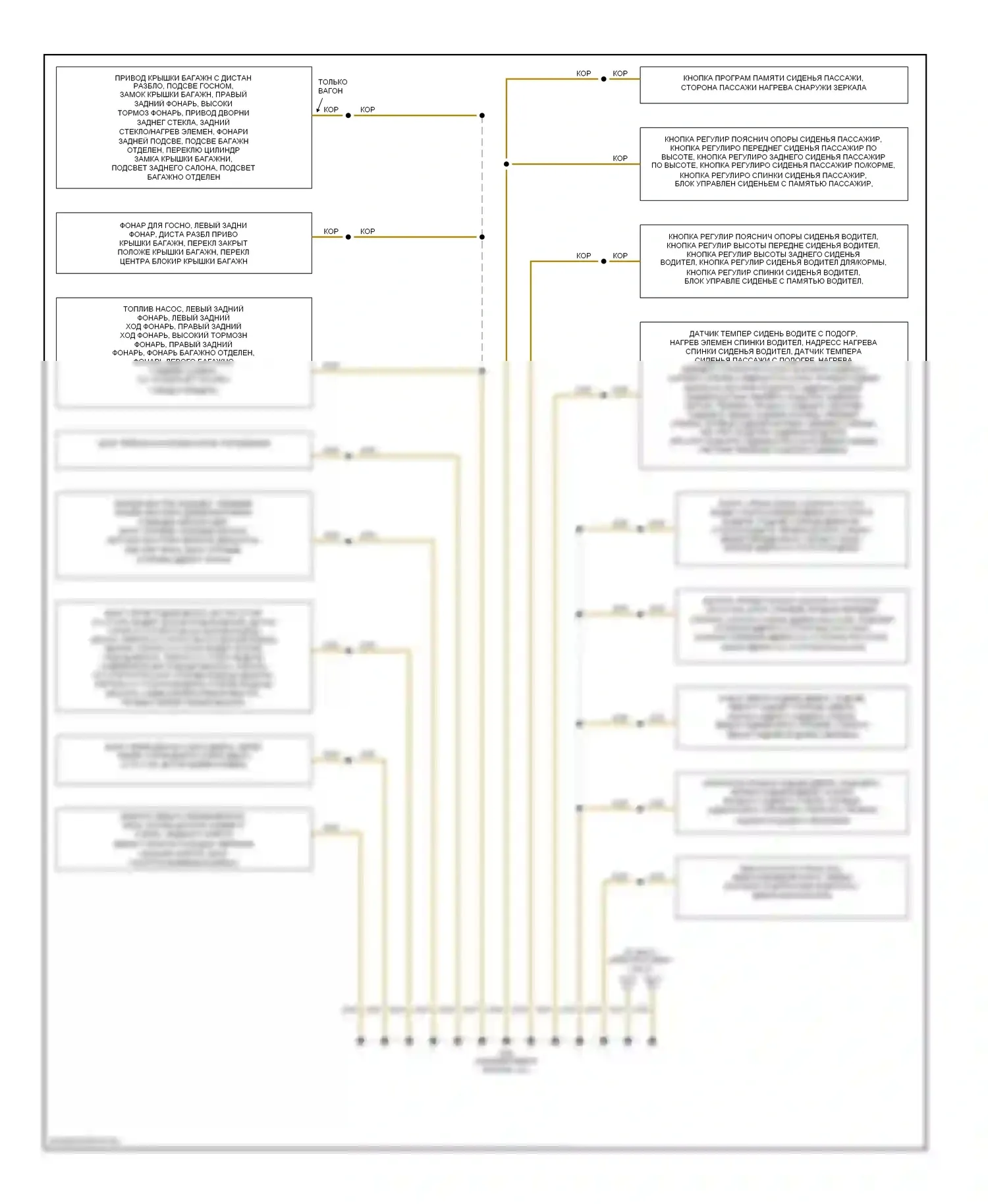 A6 Audi C5 рестайлинг (2001-2004): Электросхема разводки массы (2 из 2) 
