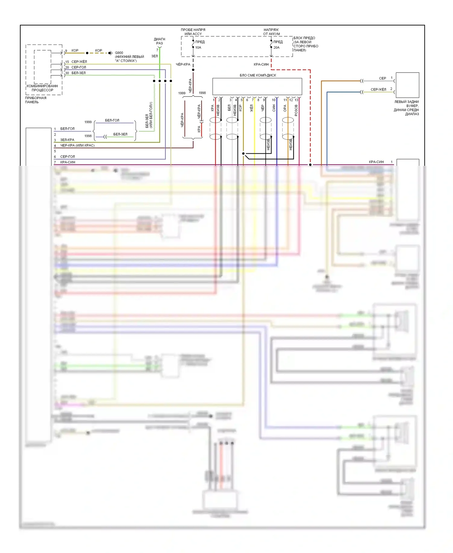 A6 Audi C5 (1997-2001): С монтажной электросхемой устройства смены компакт-дисков, базовая магнитола, с устройством смены компакт-дисков 
