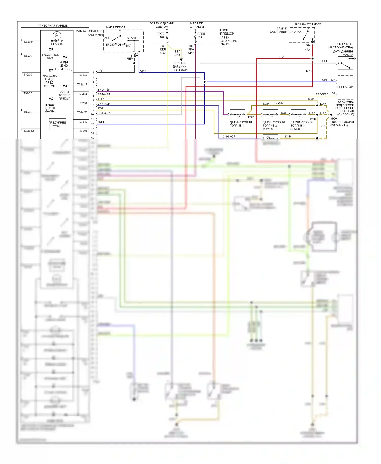 A6 Audi C5 (1997-2001): Электросхема помощников водителя 
