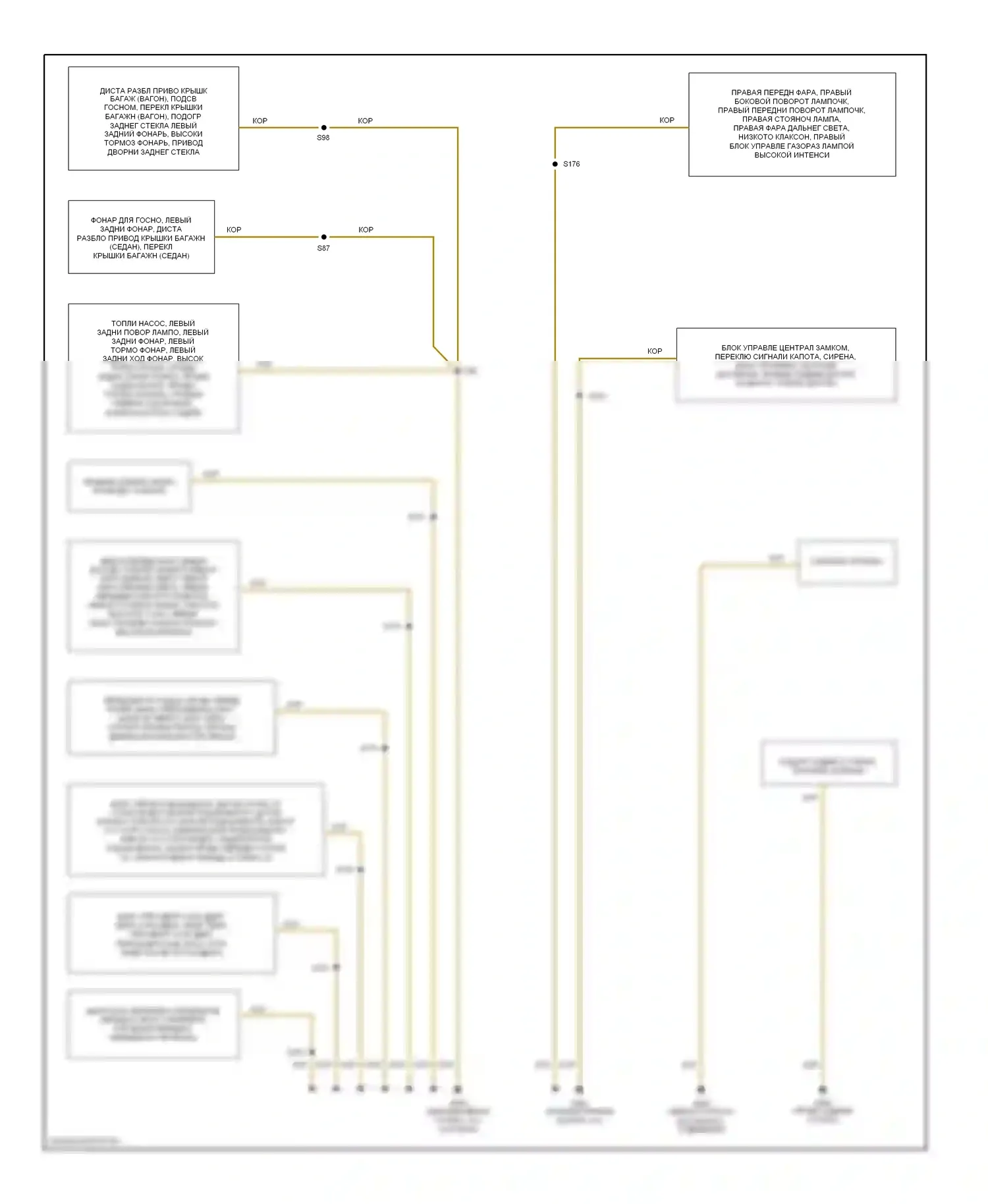 A6 Audi C5 (1997-2001): Электросхема разводки массы (2 из 2) 