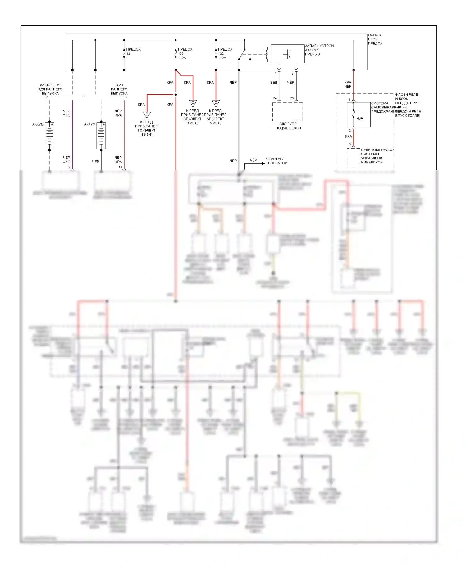 A6 Audi C6 рестайлинг (2008-2011): Электросхема блока предохранителей реле (1 из 6) 