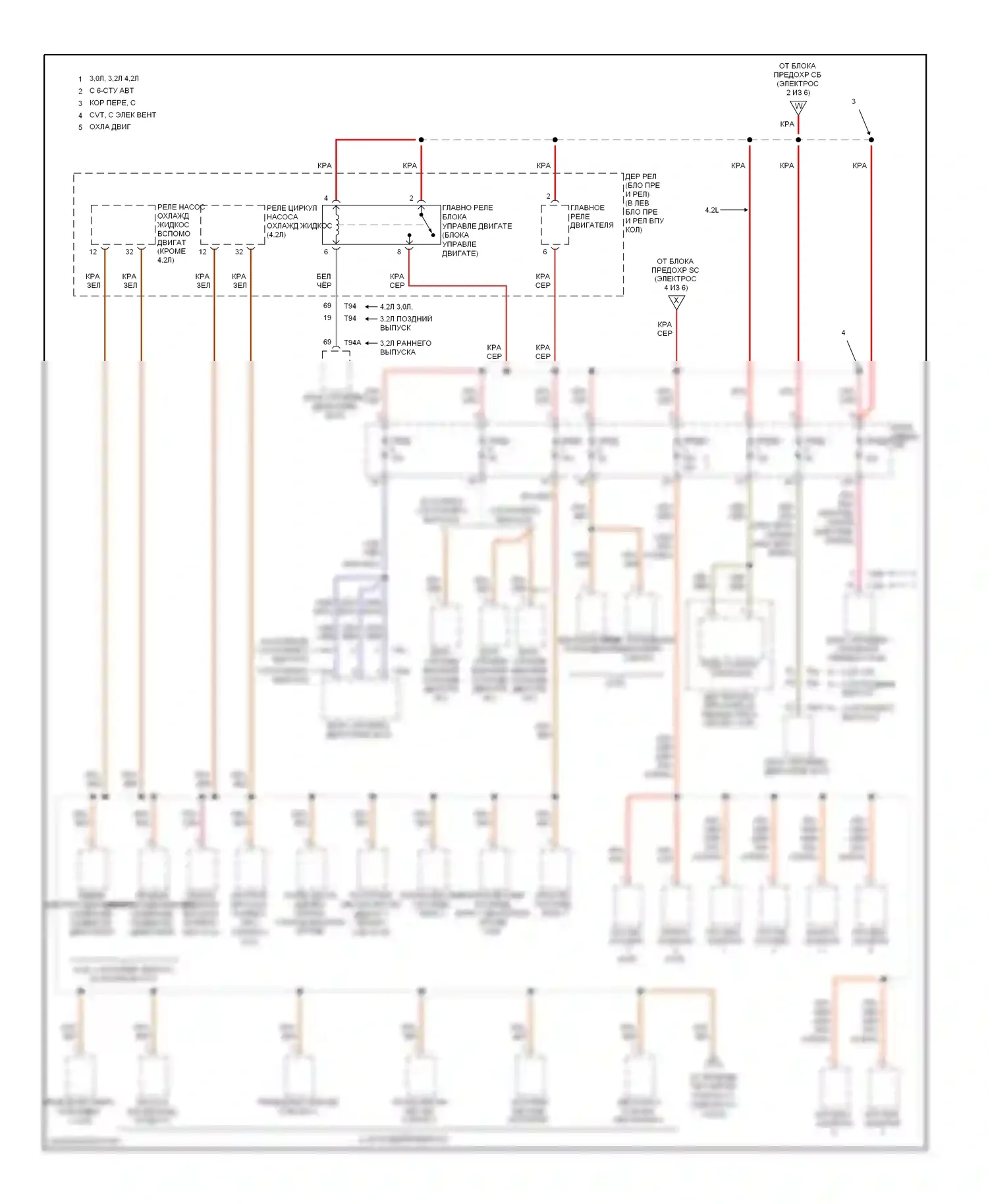 A6 Audi C6 рестайлинг (2008-2011): Электросхема блока предохранителей реле (6 из 6) 
