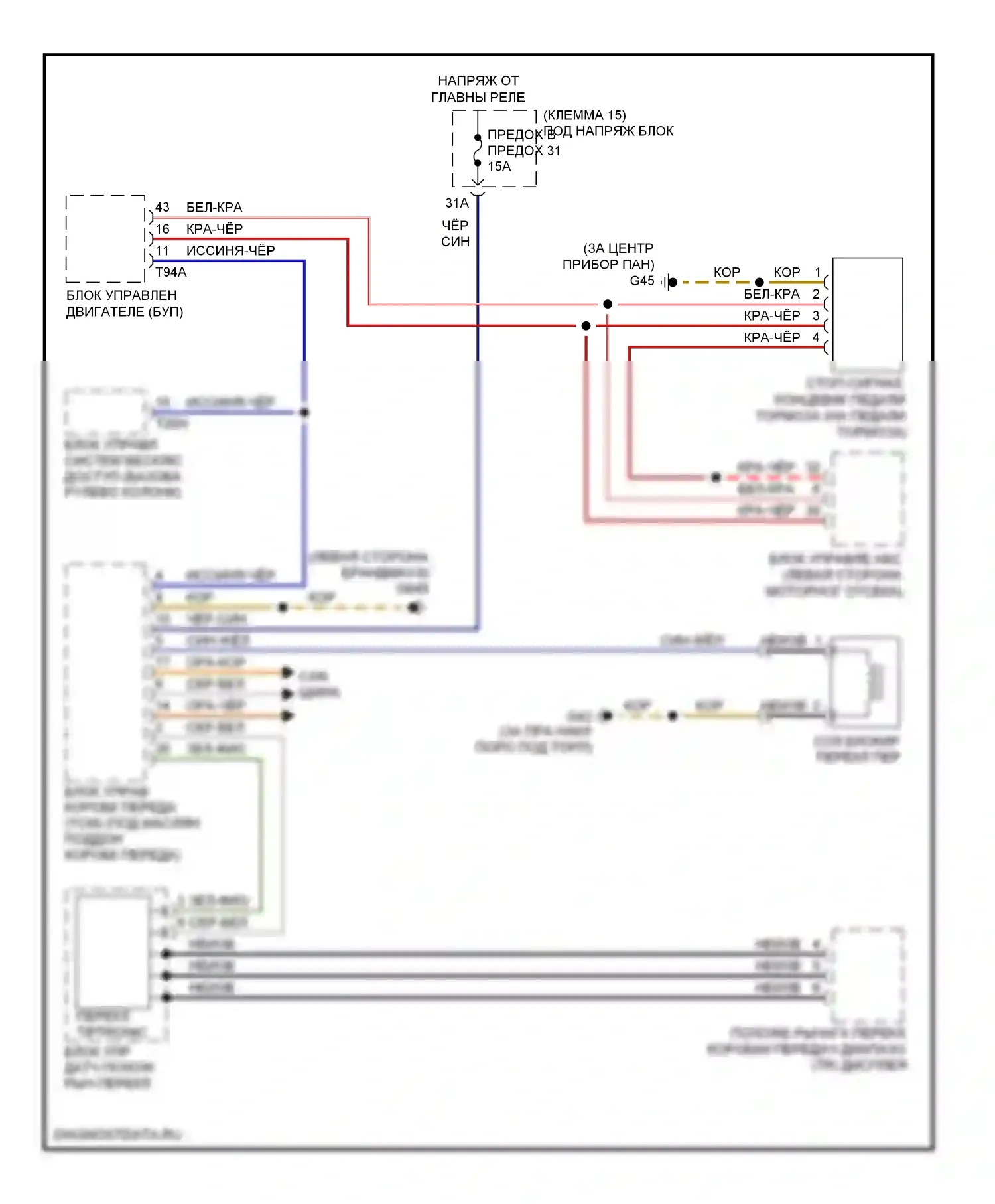 A6 Audi C6 рестайлинг (2008-2011): Электросхема блокировки селектора, cvt 