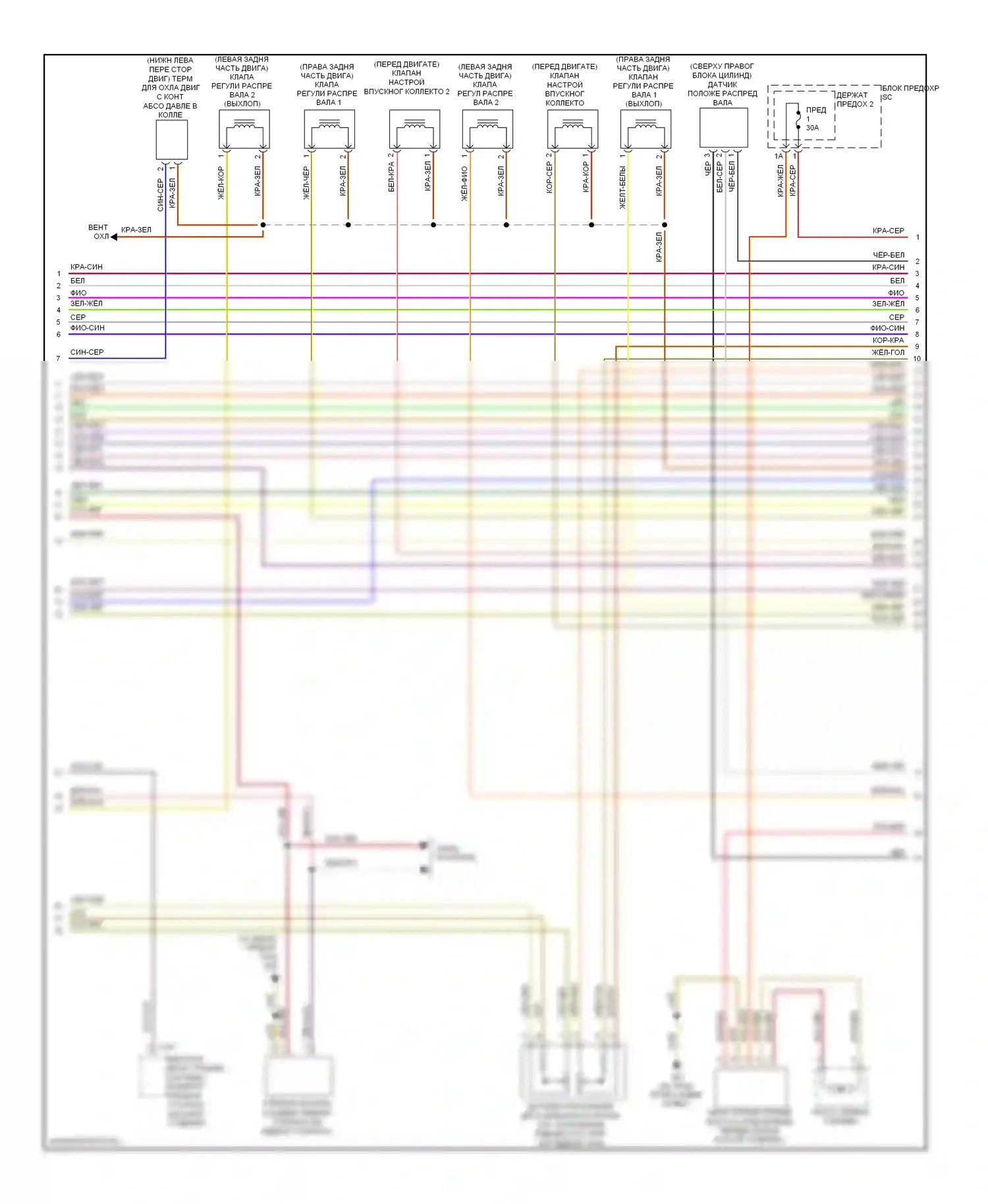 A6 Audi C6 рестайлинг (2008-2011): Электросхема двигателя 4.2l (2 из 5) 